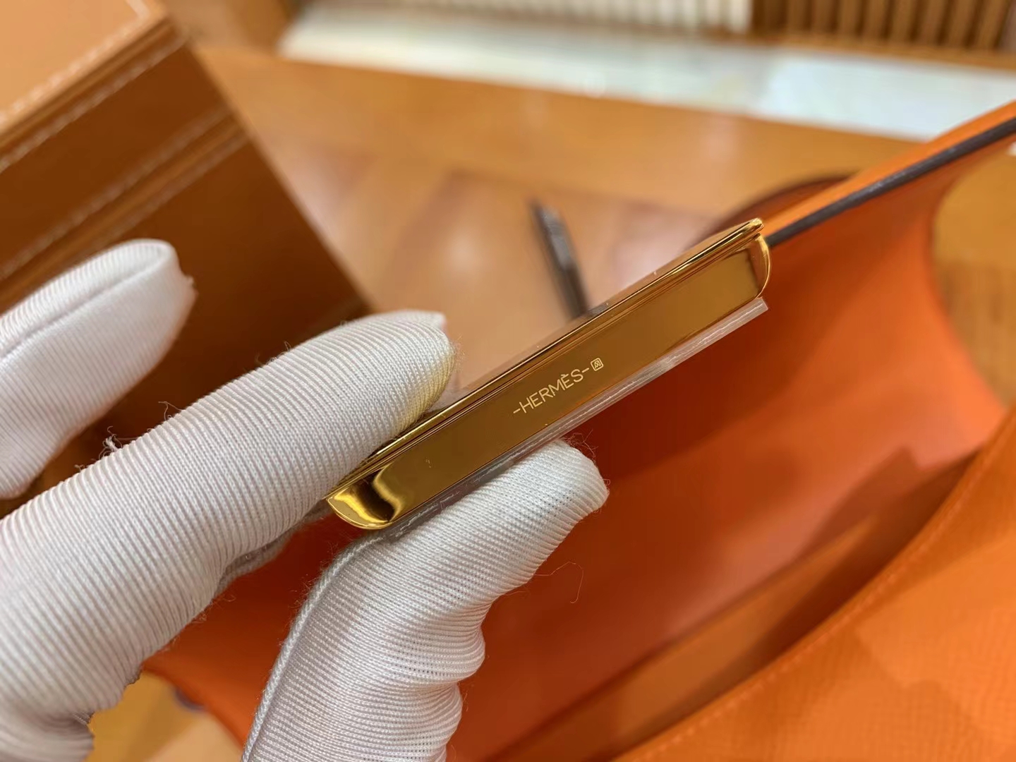 Hermès（爱马仕）Constance 康康 经典橙 Epsom 掌纹皮 金扣 24cm 原版蜜蜡线 顶级手缝