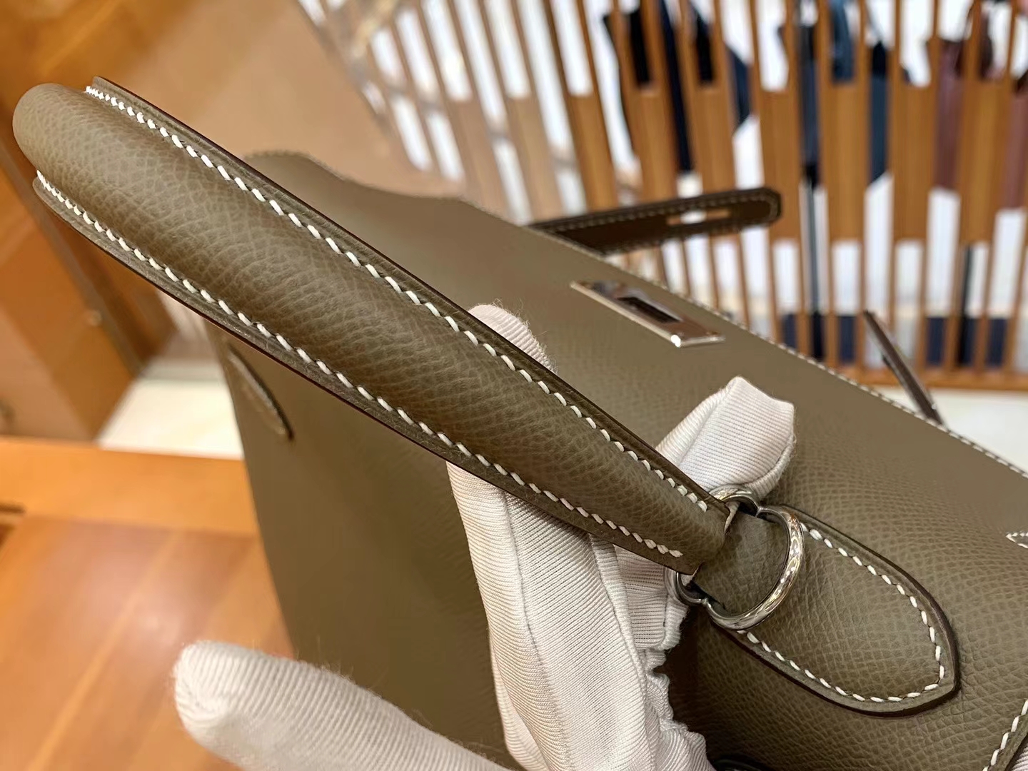 Hermès（爱马仕）Kelly 凯莉包 大象灰 Epsom掌纹皮 银扣 28cm 原版蜜蜡线 顶级手缝