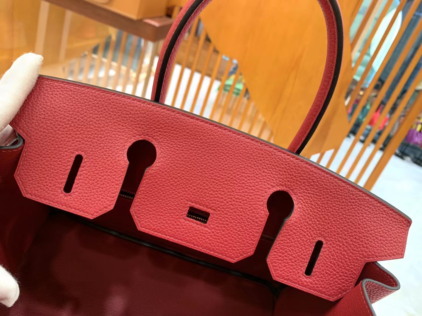 Hermès（爱马仕）Birkin 铂金包 石榴红 Togo小牛皮 金扣 30cm 原版蜜蜡线 顶级手缝