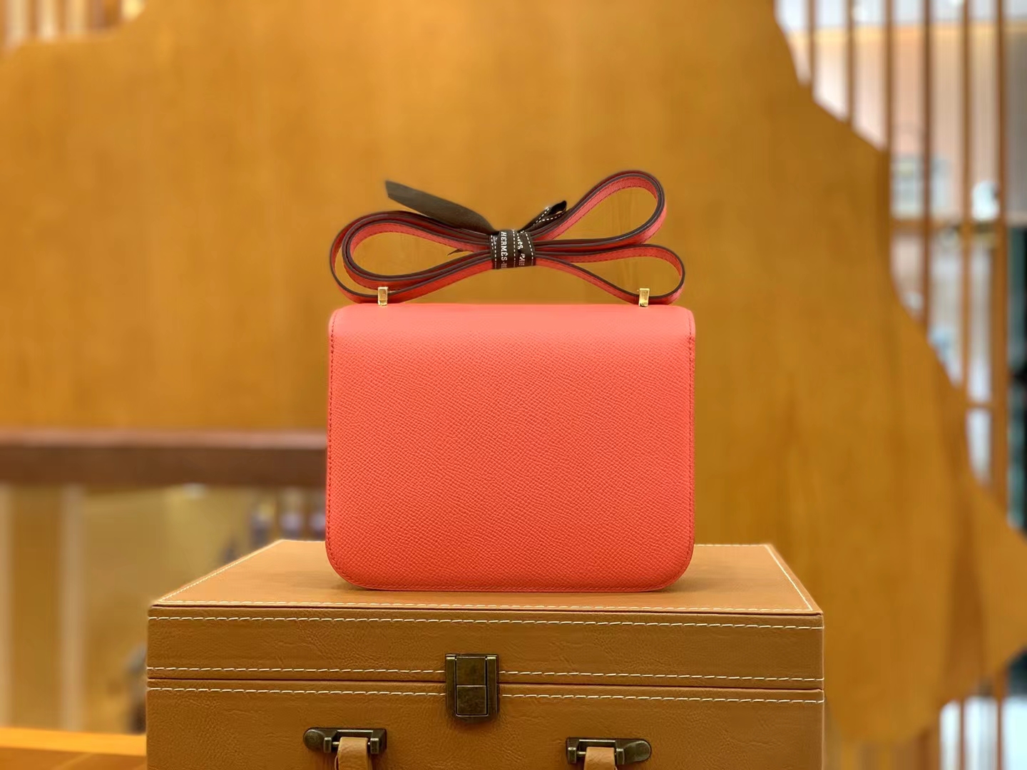 Hermès（爱马仕）Constance 康康 德克萨斯粉 Epsom掌纹皮 金扣 19cm 原版蜜蜡线 顶级手缝