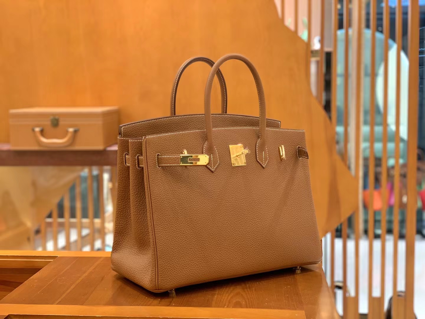 Hermès（爱马仕）Birkin 铂金包 金棕 TC大牛皮 金扣 35cm 原版蜜蜡线 顶级手缝