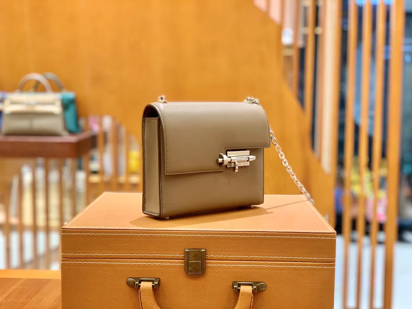 Hermès（爱马仕）Verrou Mini 大象灰 Swift牛皮 银扣 原版蜜蜡线 顶级手缝