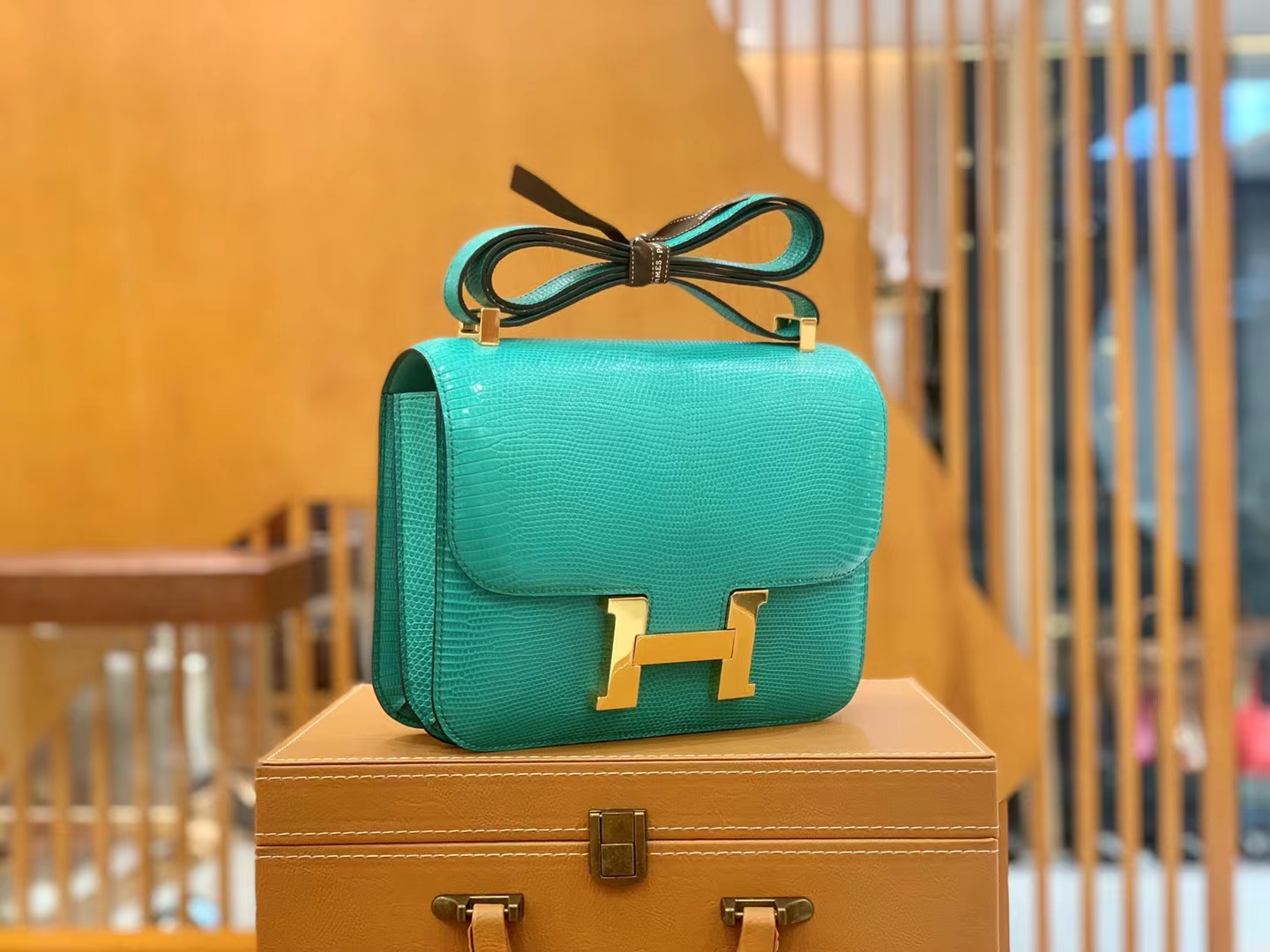 Hermès（爱马仕）Constance 康康 维罗纳绿 南非野生蜥蜴皮 金扣 24cm 原版蜜蜡线 顶级手缝
