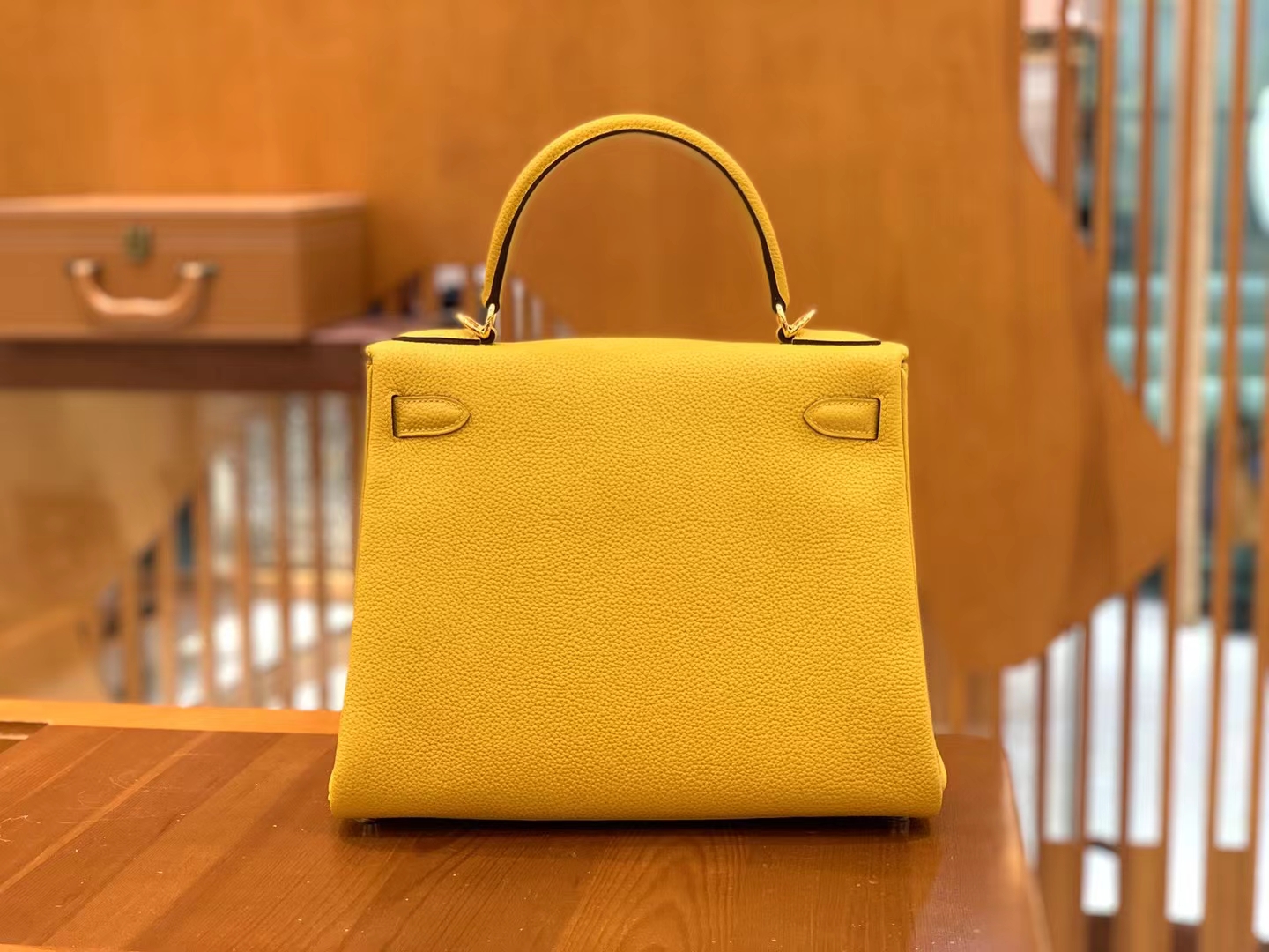 Hermès（爱马仕）Kelly 凯莉包 琥珀黄 Togo小牛皮 金扣 28cm 原版蜜蜡线 顶级手缝