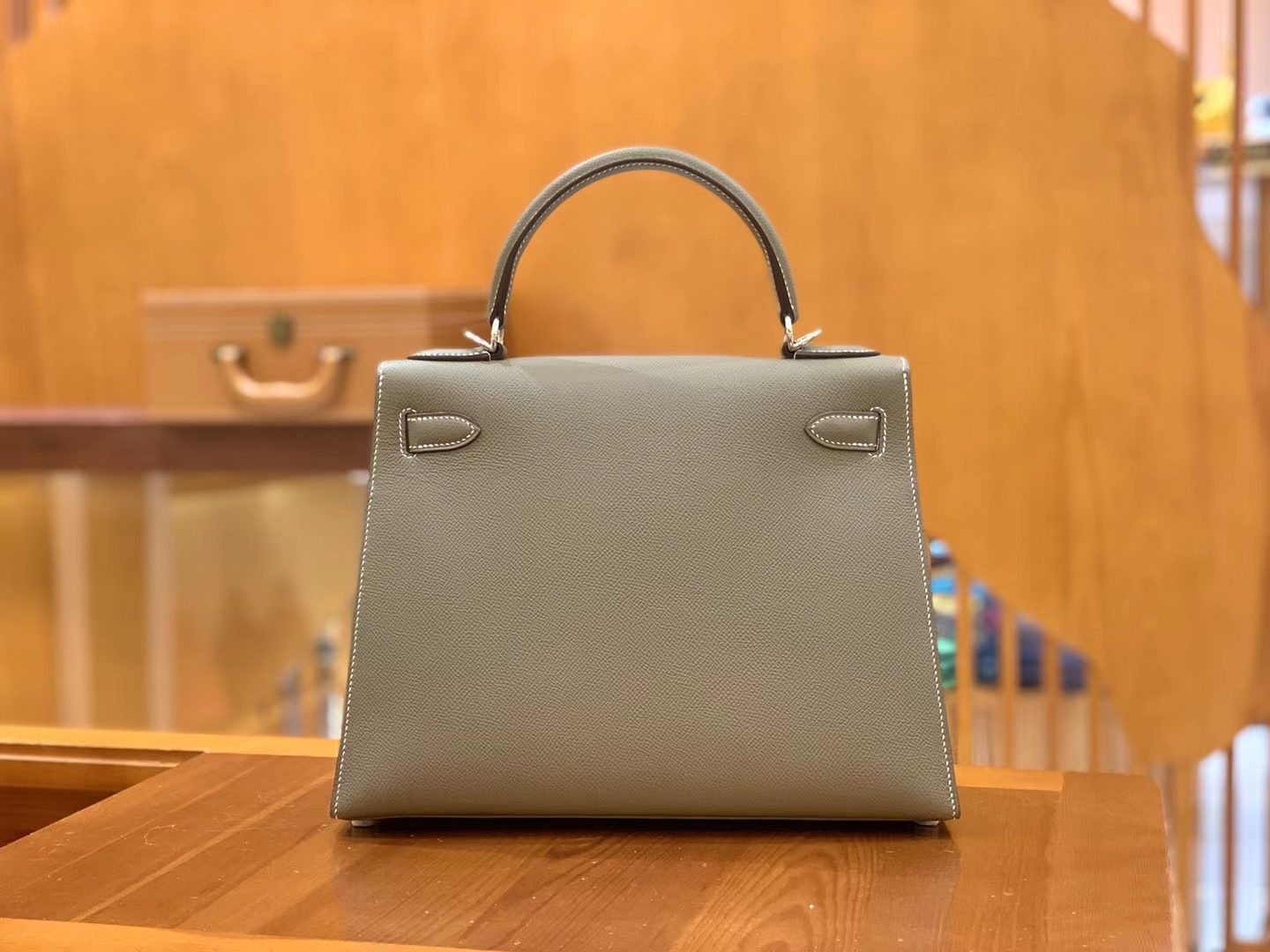 Hermès（爱马仕）Kelly 凯莉包 大象灰 Epsom掌纹皮 银扣 28cm 原版蜜蜡线 顶级手缝