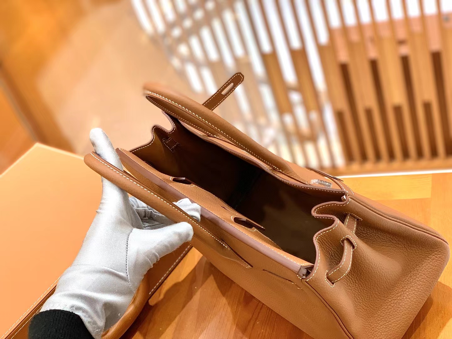 Hermès（爱马仕）Birkin 铂金包 金棕色 Togo小牛皮 银扣 30cm 原版蜜蜡线 顶级手缝
