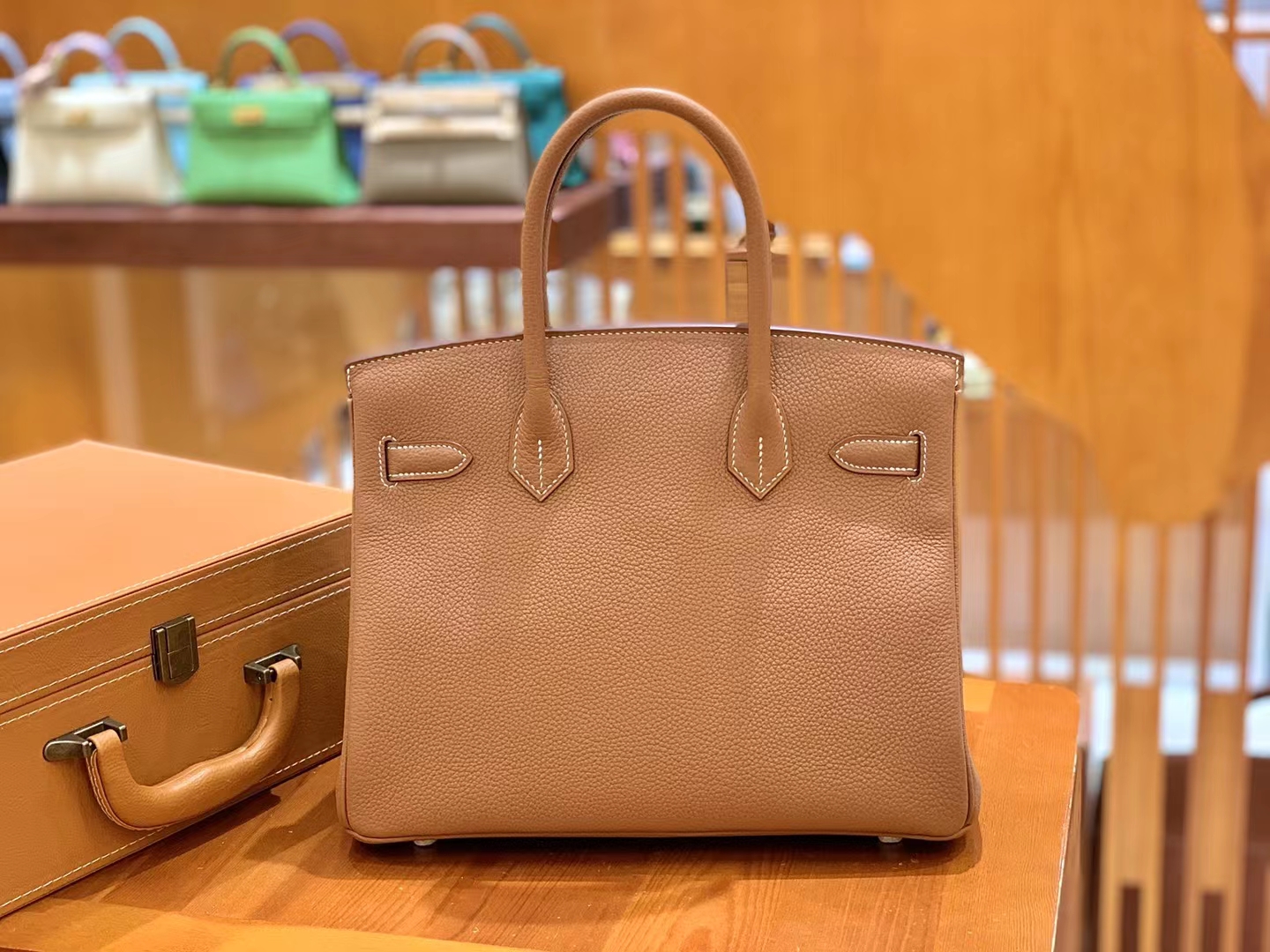 Hermès（爱马仕）Birkin 铂金包 金棕色 Togo小牛皮 银扣 30cm 原版蜜蜡线 顶级手缝