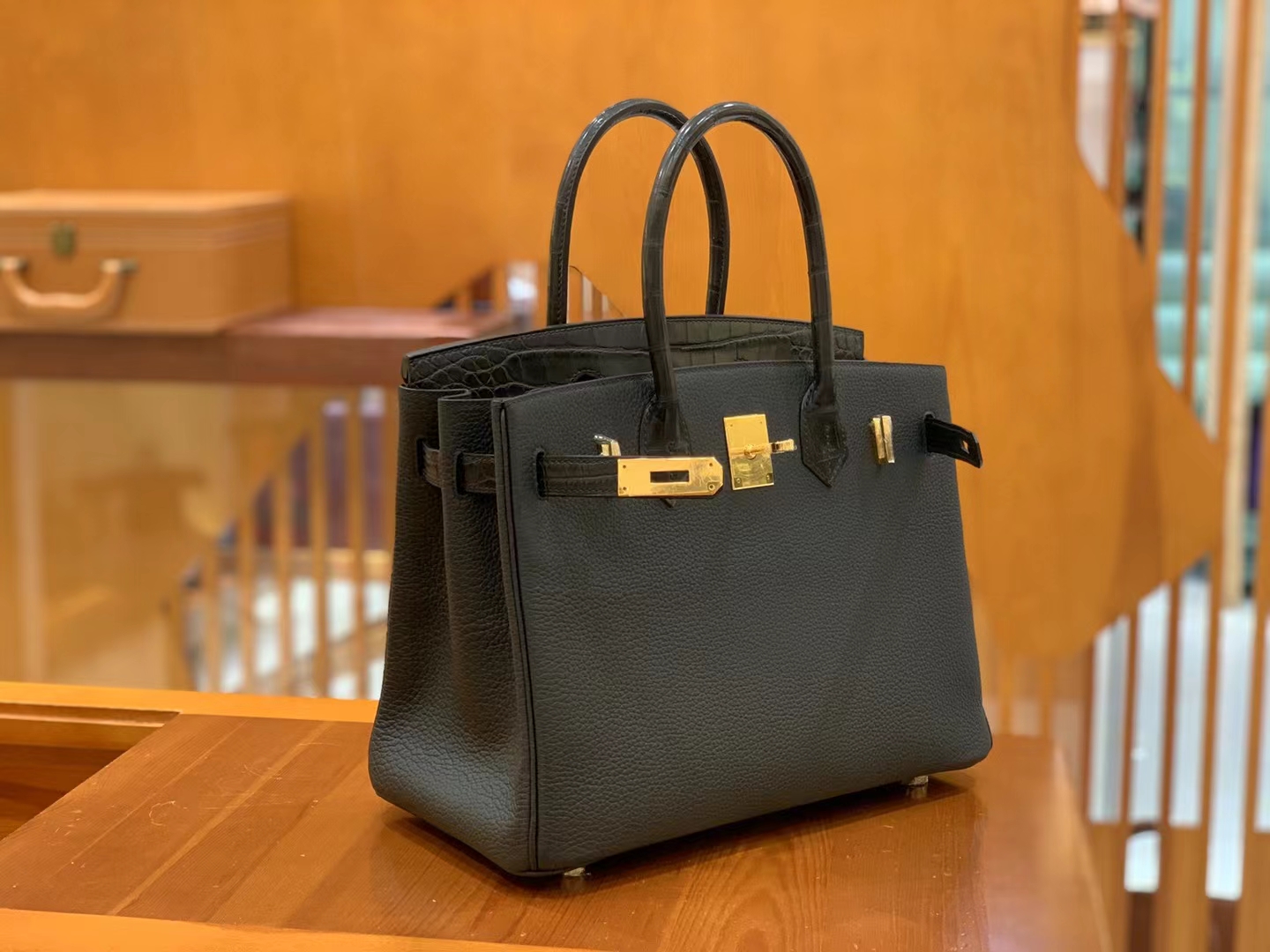 Hermès（爱马仕）Birkin Touch 经典黑 美洲鳄拼Togo皮 银扣 30cm 原版蜜蜡线 顶级手缝