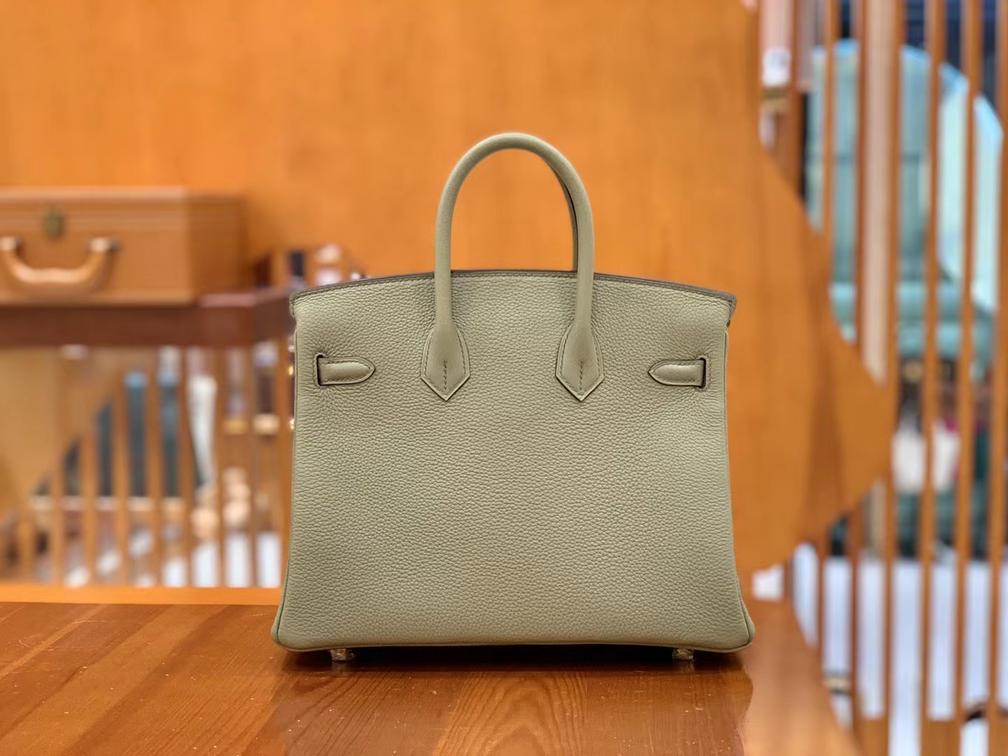 Hermès（爱马仕）Birkin 铂金包 鼠草绿 Togo小牛皮 金扣 25cm 原版蜜蜡线 顶级手缝