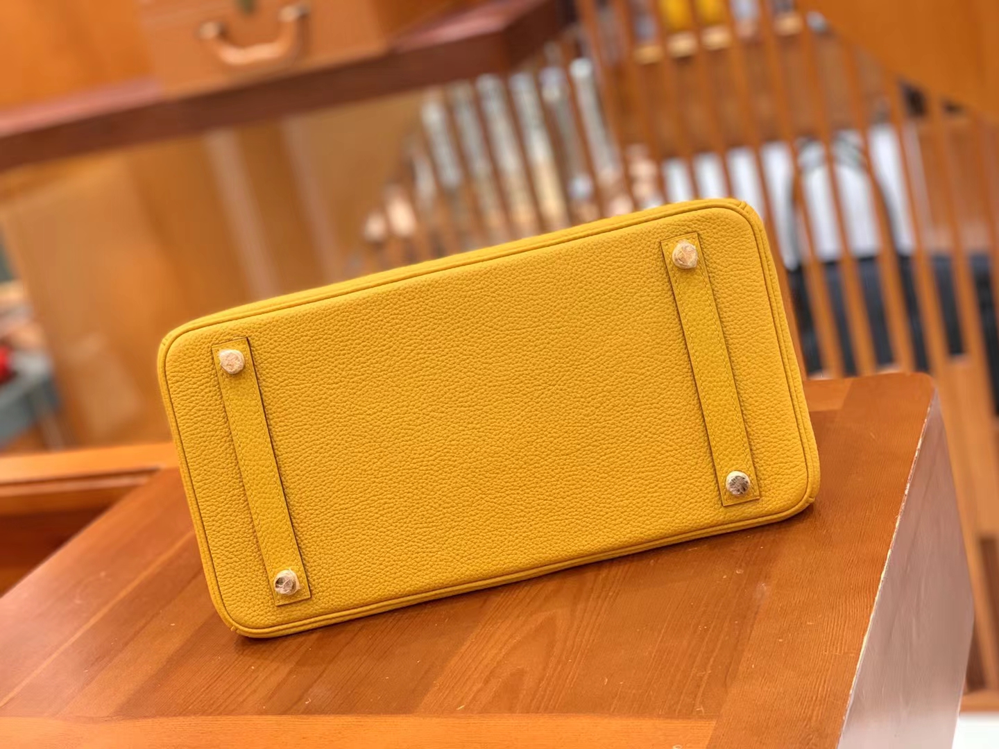Hermès（爱马仕）Birkin 铂金包 琥珀黄 Togo小牛皮 金扣 30cm 原版蜜蜡线 顶级手缝