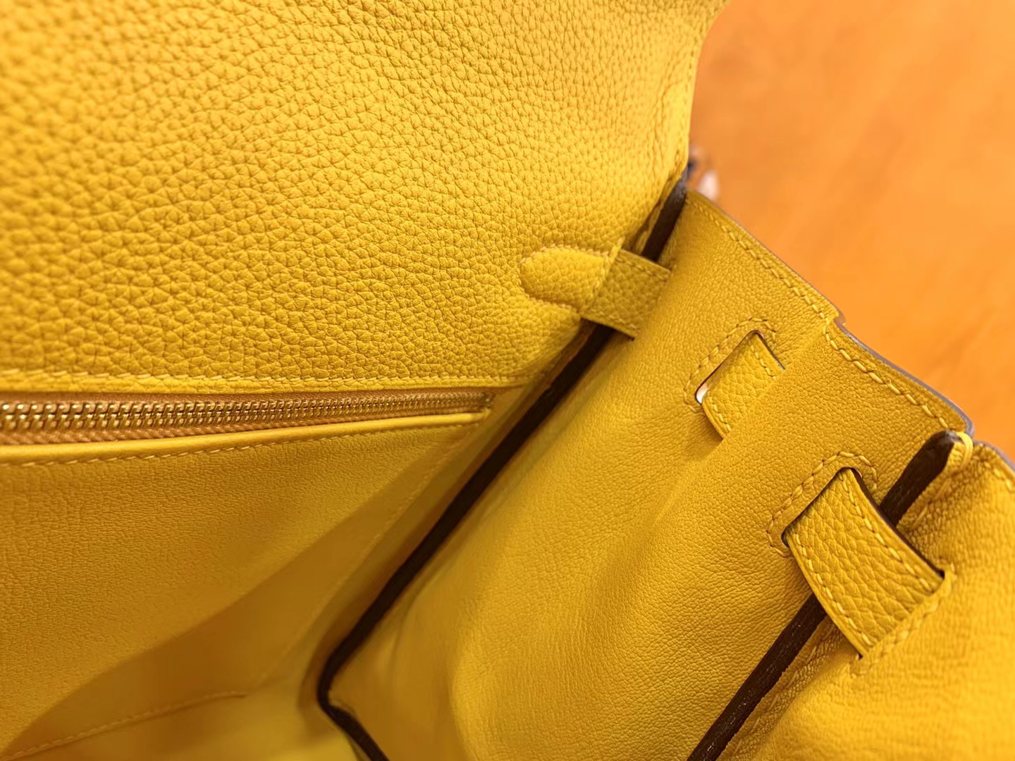 Hermès（爱马仕）Kelly 凯莉包 琥珀黄 Togo小牛皮 金扣 28cm 原版蜜蜡线 顶级手缝