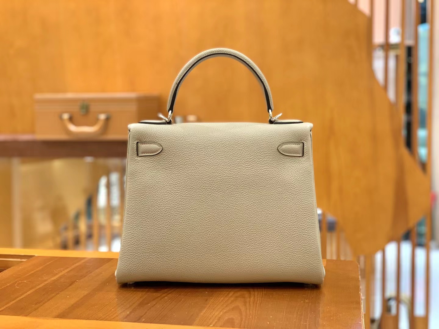 Hermès（爱马仕）Kelly 凯莉包 斑鸠灰 Togo小牛皮 银扣 28cm 原版蜜蜡线 顶级手缝