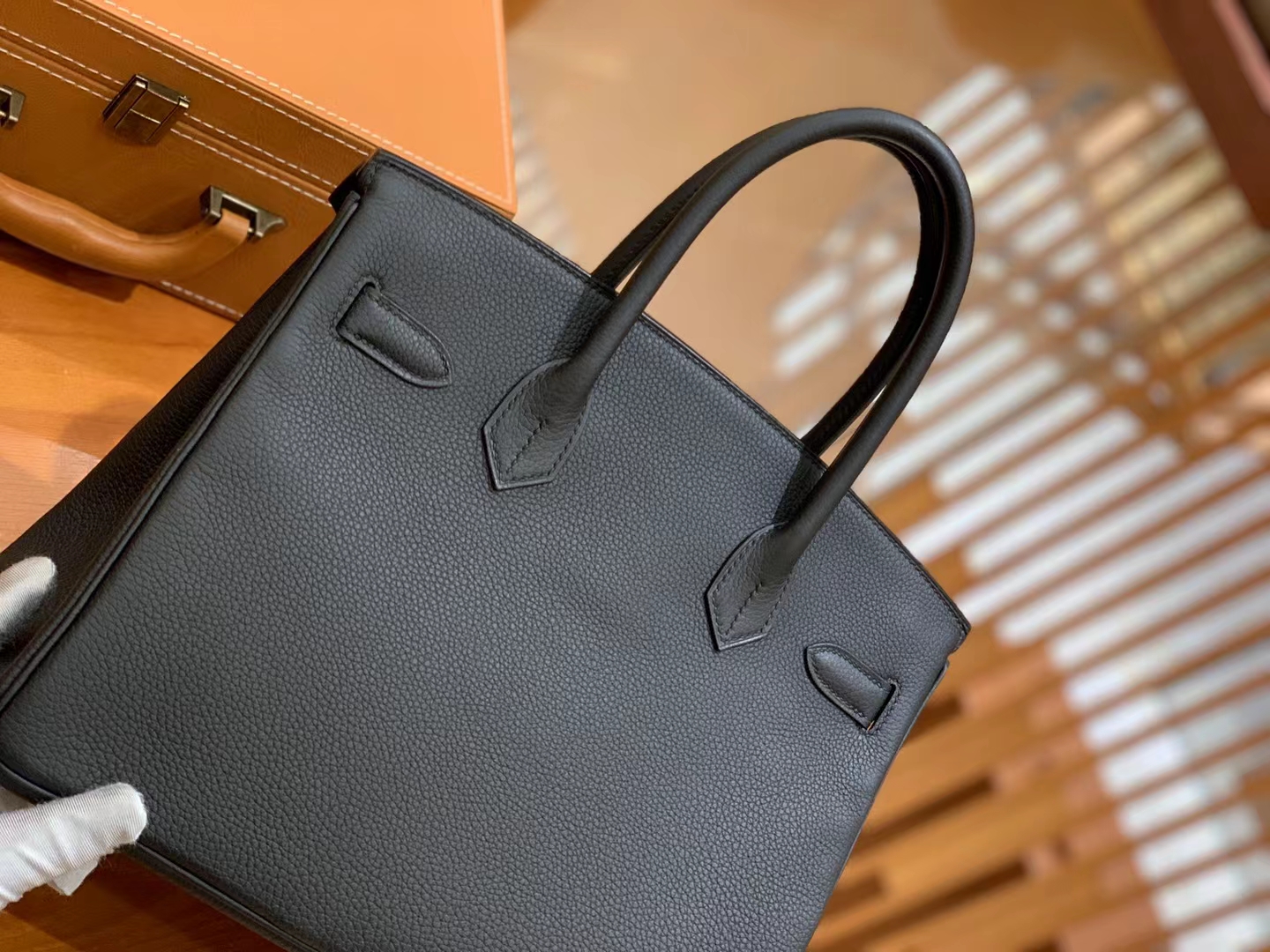 Hermès（爱马仕）Birkin 铂金包 经典黑 Togo小牛皮 金扣 30cm 原版蜜蜡线 顶级手缝