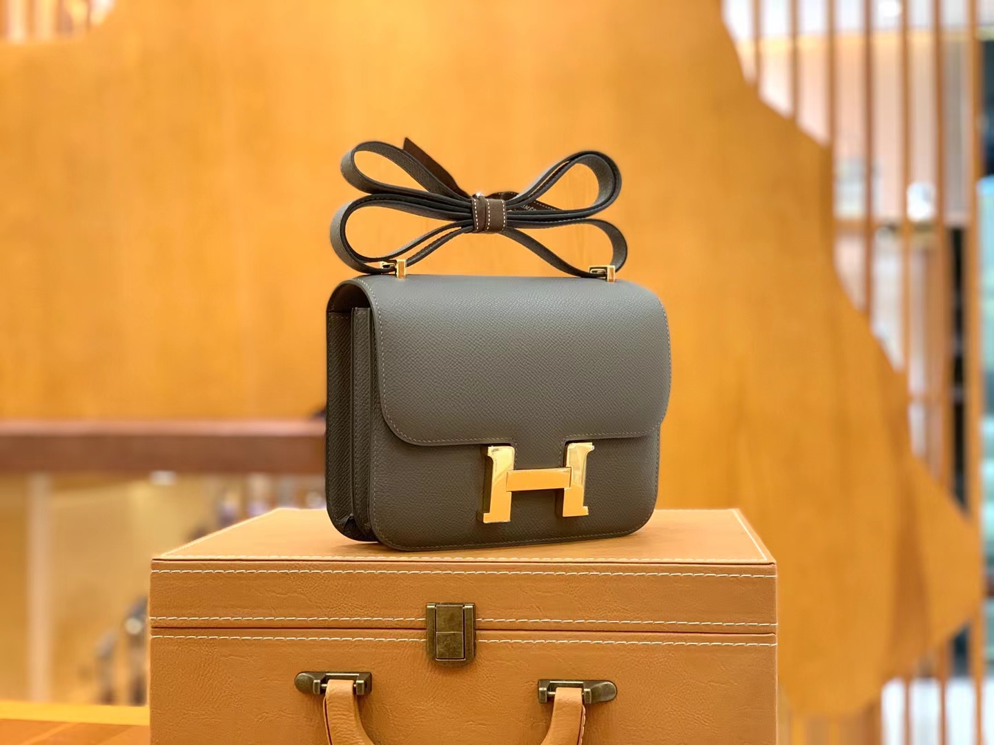 Hermès（爱马仕）Constance 康康 锡器灰 Epsom掌纹皮 金扣 19cm 原版蜜蜡线 顶级手缝