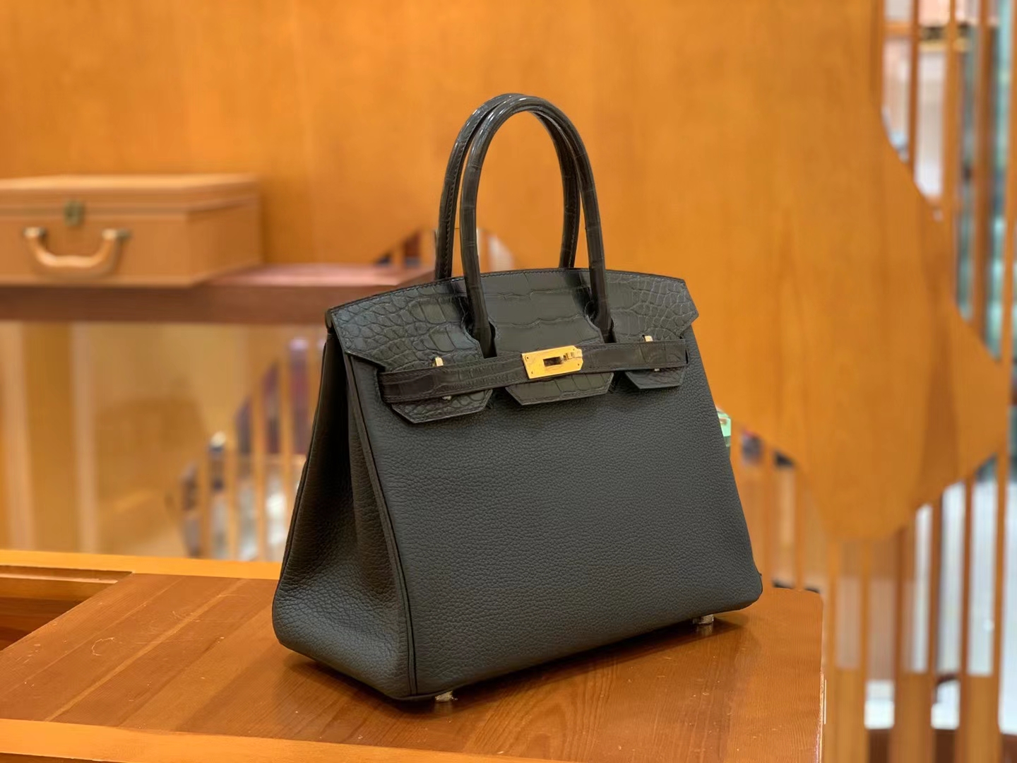 Hermès（爱马仕）Birkin Touch 经典黑 美洲鳄拼Togo皮 银扣 30cm 原版蜜蜡线 顶级手缝