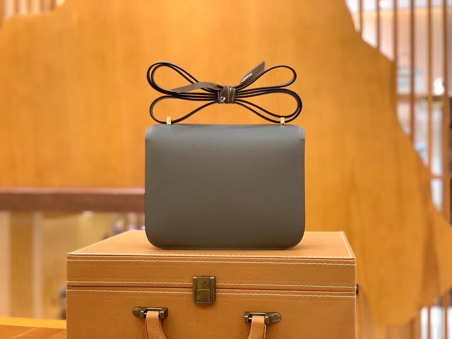 Hermès（爱马仕）Constance 康康 锡器灰 Epsom掌纹皮 金扣 19cm 原版蜜蜡线 顶级手缝