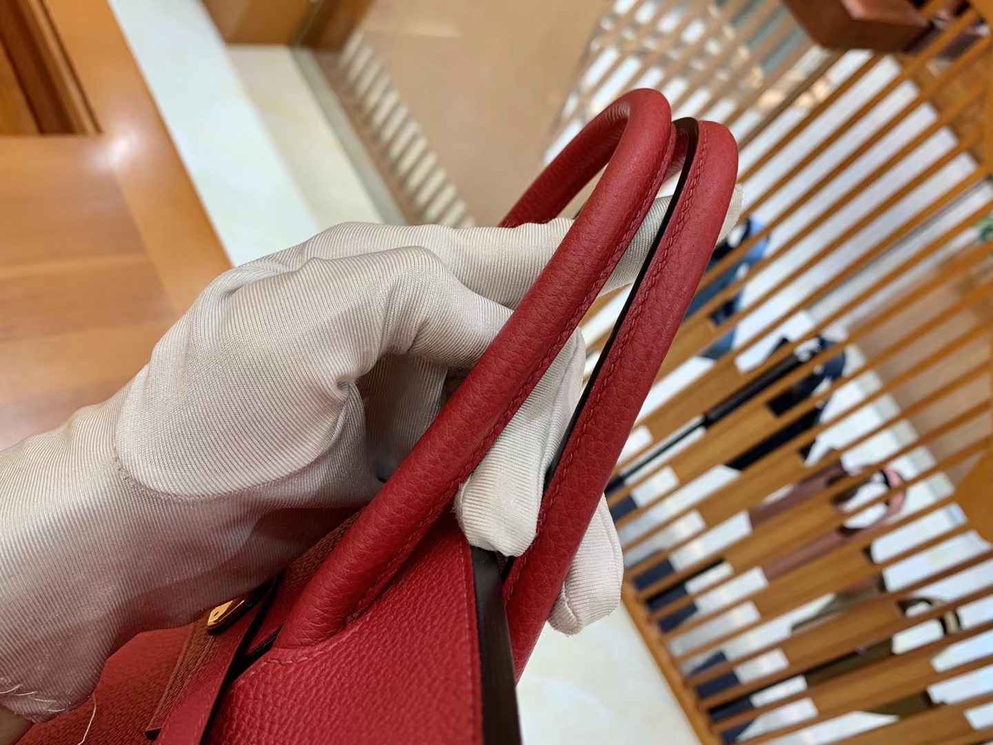Hermès（爱马仕）Birkin 铂金包 石榴红 Togo小牛皮 金扣 30cm 原版蜜蜡线 顶级手缝
