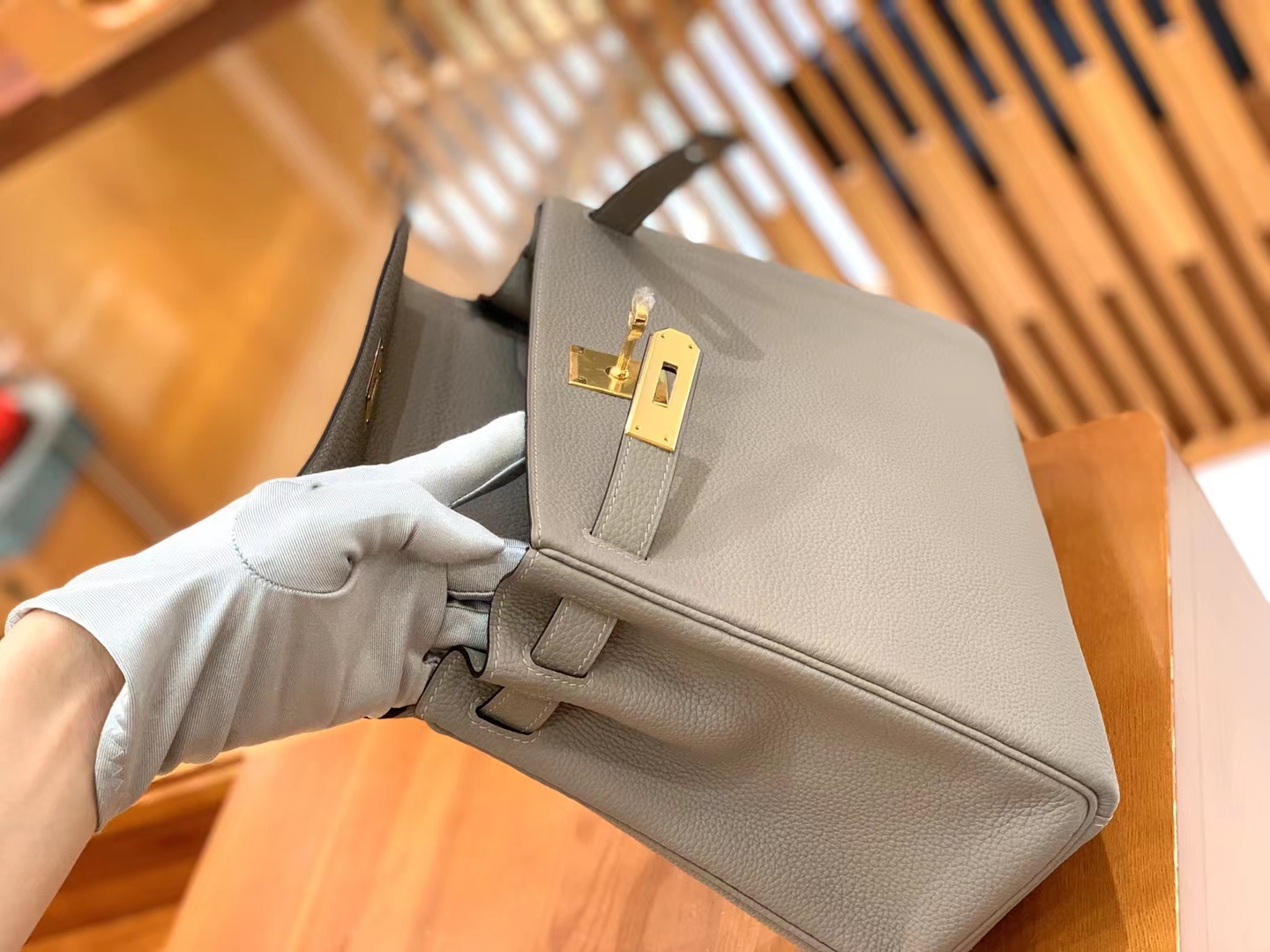 Hermès（爱马仕）Kelly 凯莉包 沥青灰 Togo小牛皮 金扣 28cm 原版蜜蜡线 顶级手缝