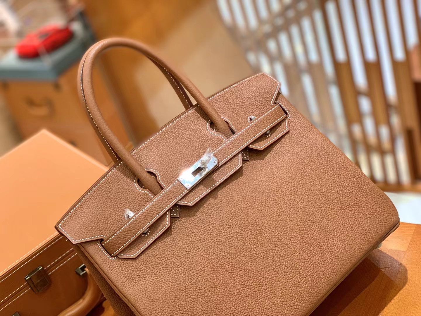 Hermès（爱马仕）Birkin 铂金包 金棕色 Togo小牛皮 银扣 30cm 原版蜜蜡线 顶级手缝