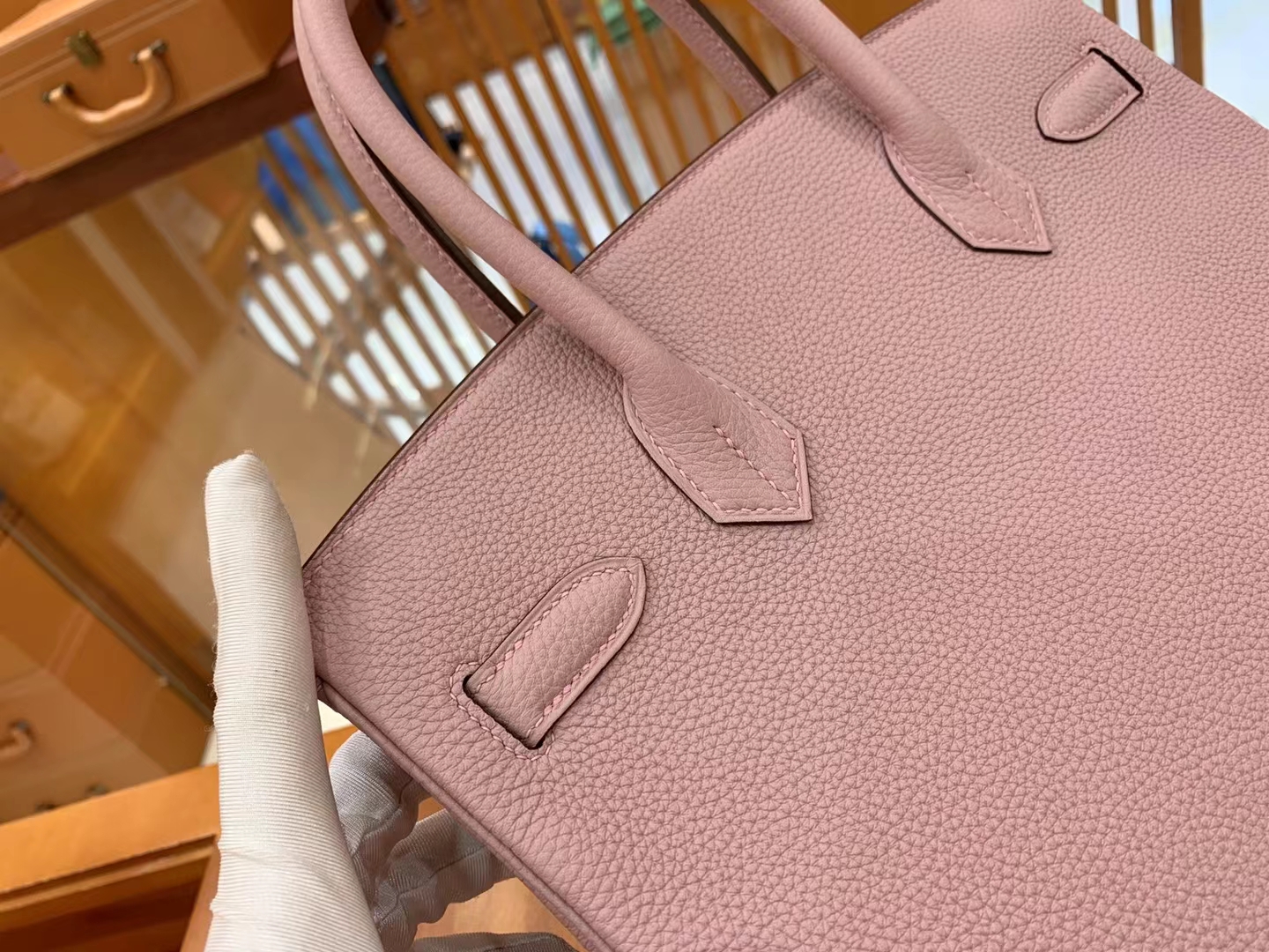 Hermès（爱马仕）Birkin 铂金包 4W香芋紫 Togo小牛皮 银扣 30cm 原版蜜蜡线 顶级手缝