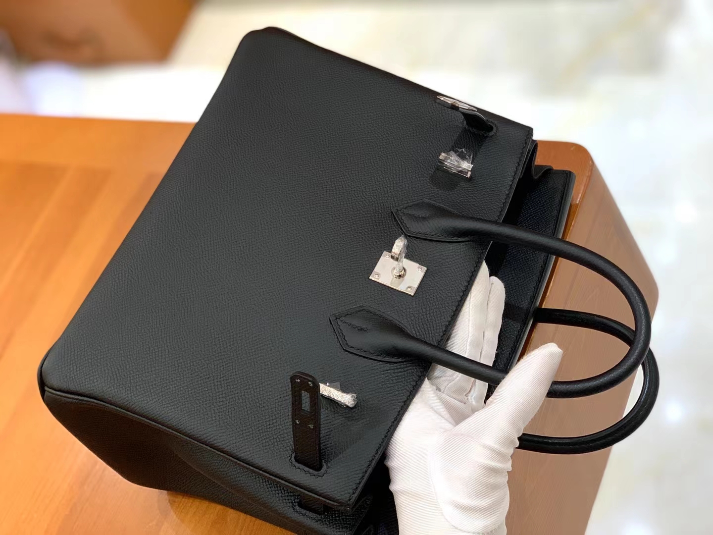Hermès（爱马仕）Birkin 铂金包 经典黑 Epsom掌纹皮 银扣 25cm 原版蜜蜡线 顶级手缝