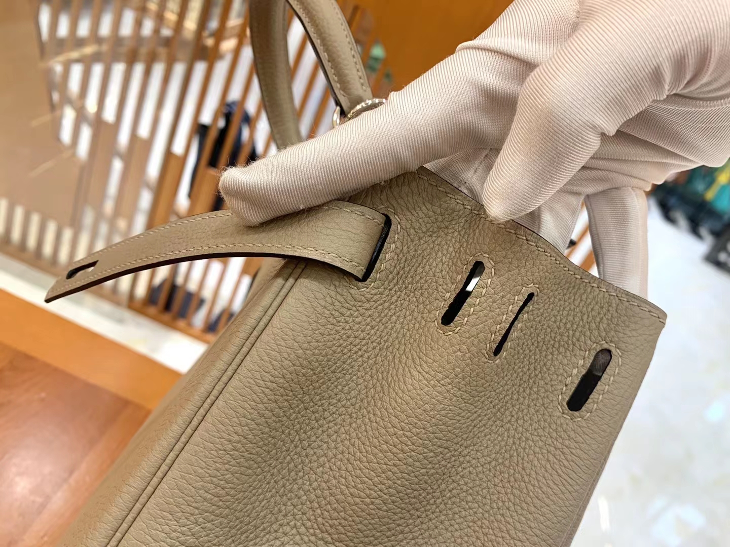 Hermès（爱马仕）Kelly 凯莉包 斑鸠灰 Togo小牛皮 银扣 28cm 原版蜜蜡线 顶级手缝