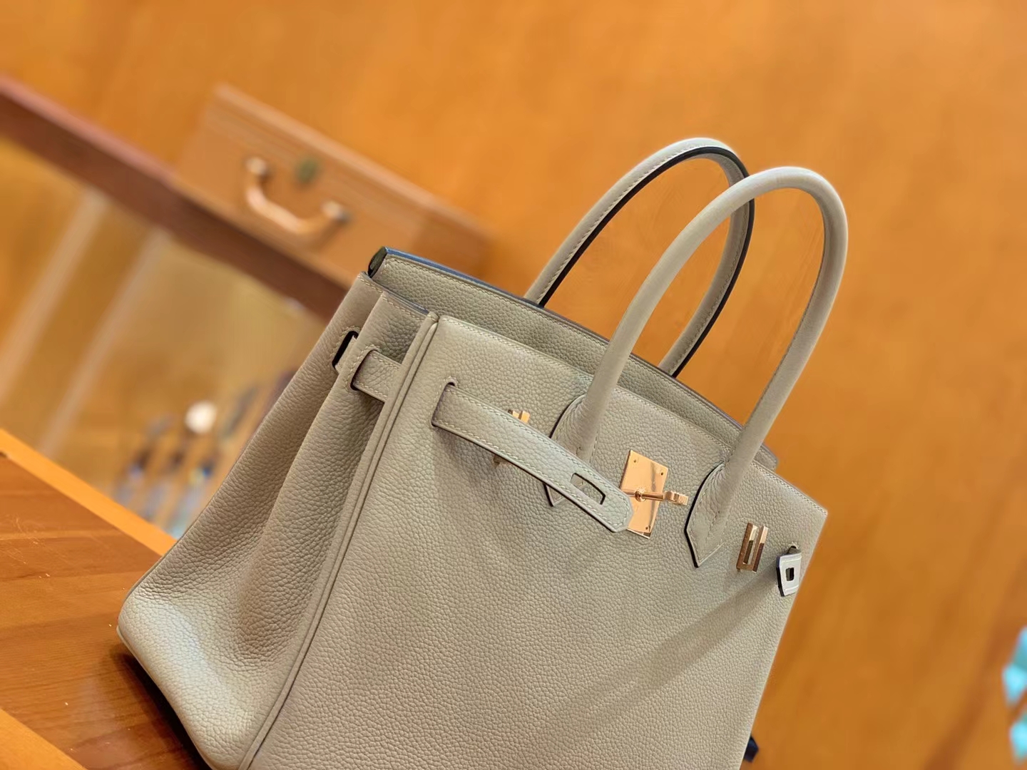 Hermès（爱马仕）Birkin 铂金包 斑鸠灰 Togo小牛皮 玫瑰金扣 30cm 原版蜜蜡线 顶级手缝