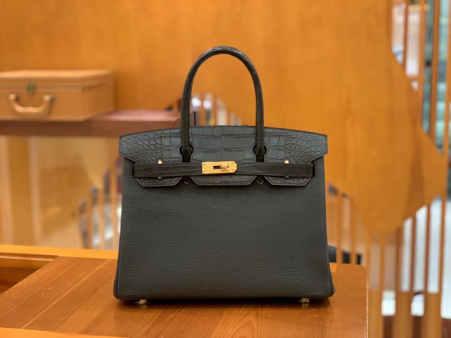 Hermès（爱马仕）Birkin Touch 经典黑 美洲鳄拼Togo皮 银扣 30cm 原版蜜蜡线 顶级手缝