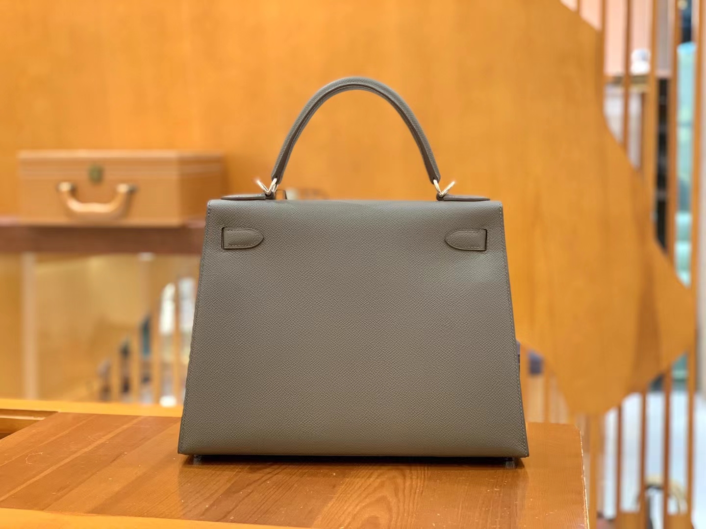 Hermès（爱马仕）Kelly 凯莉包 锡器灰 Epsom掌纹皮 银扣 28cm 原版蜜蜡线 顶级手缝