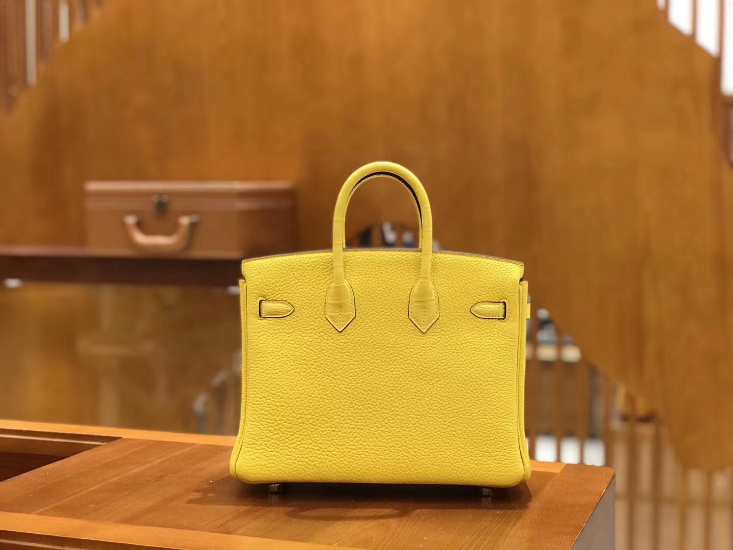Hermès（爱马仕）Birkin Touch 那不勒斯黄 美洲鳄拼Togo皮 银扣 25cm 原版蜜蜡线 顶级手缝