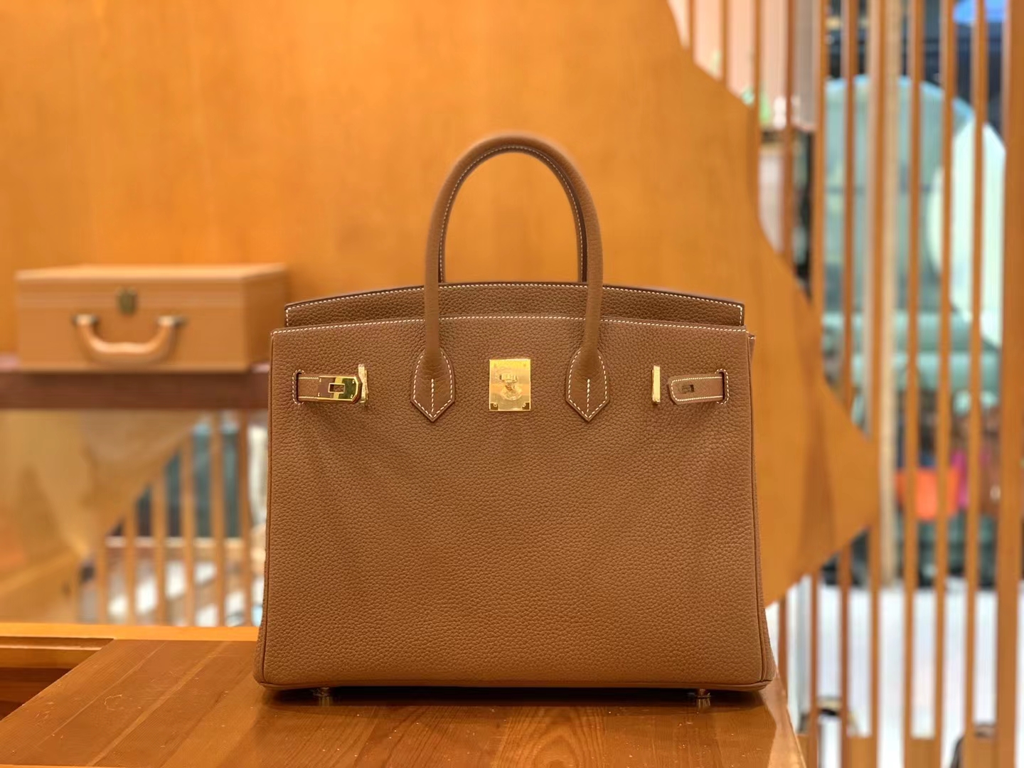 Hermès（爱马仕）Birkin 铂金包 金棕 TC大牛皮 金扣 35cm 原版蜜蜡线 顶级手缝