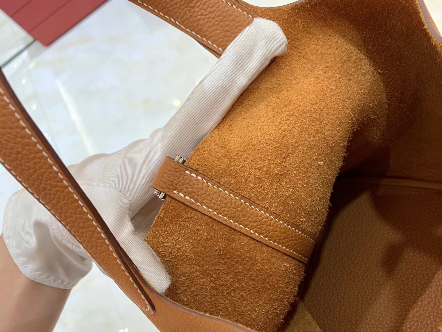 Hermès（爱马仕）Picotin 菜篮子 金棕色 进口TC大牛皮 银扣 18cm 原版蜜蜡线 顶级手缝