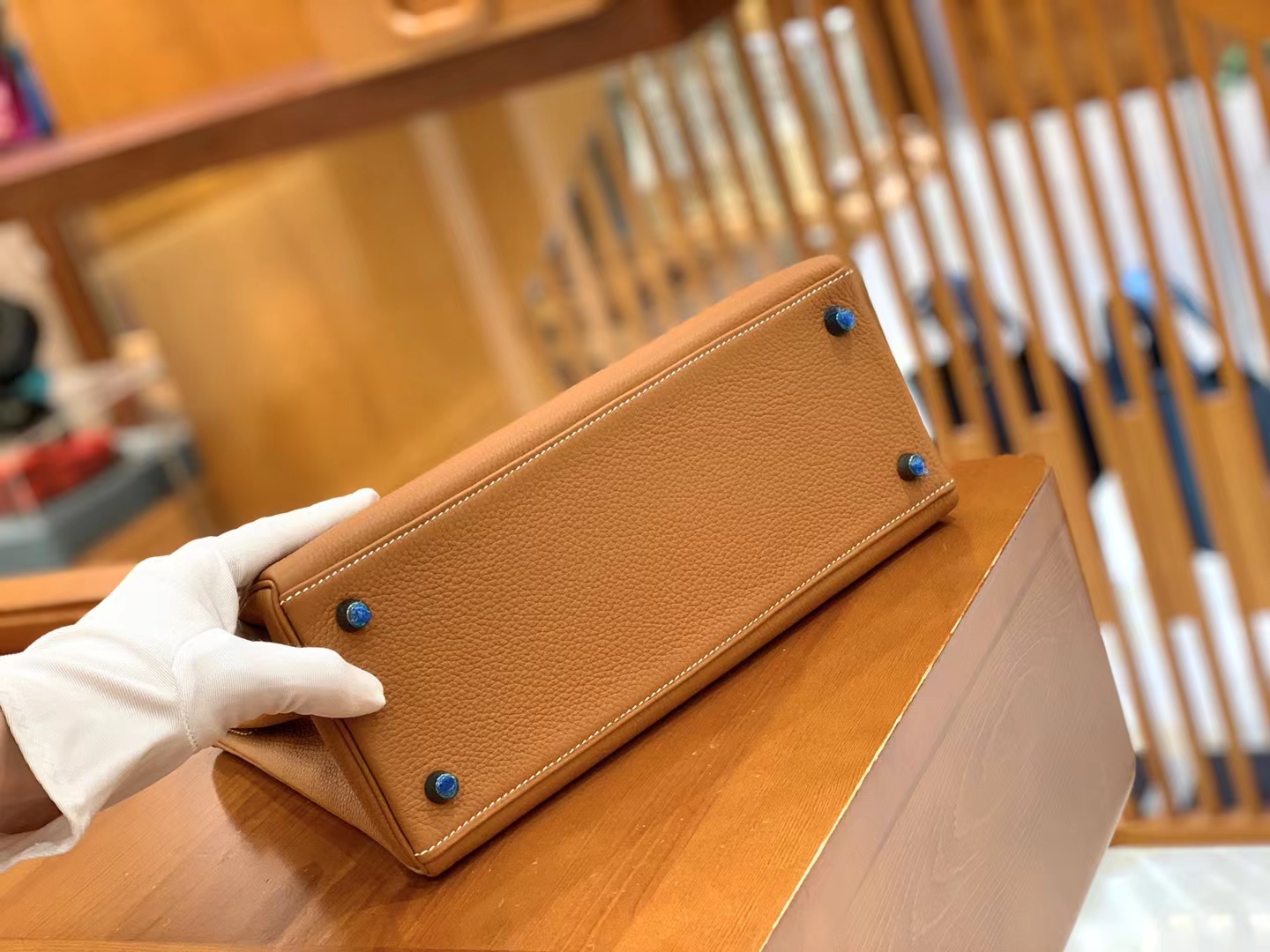 Hermès（爱马仕）Kelly 凯莉包 金棕色 Togo小牛皮 金扣 28cm 原版蜜蜡线 顶级手缝