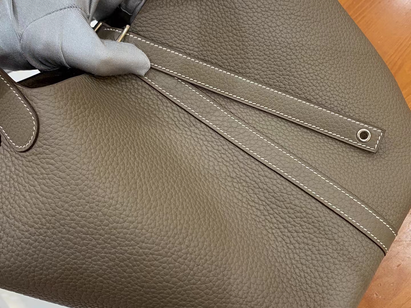 Hermès（爱马仕）Picotin 菜篮子 大象灰 进口TC大牛皮 银扣 22cm 原版蜜蜡线 顶级手缝