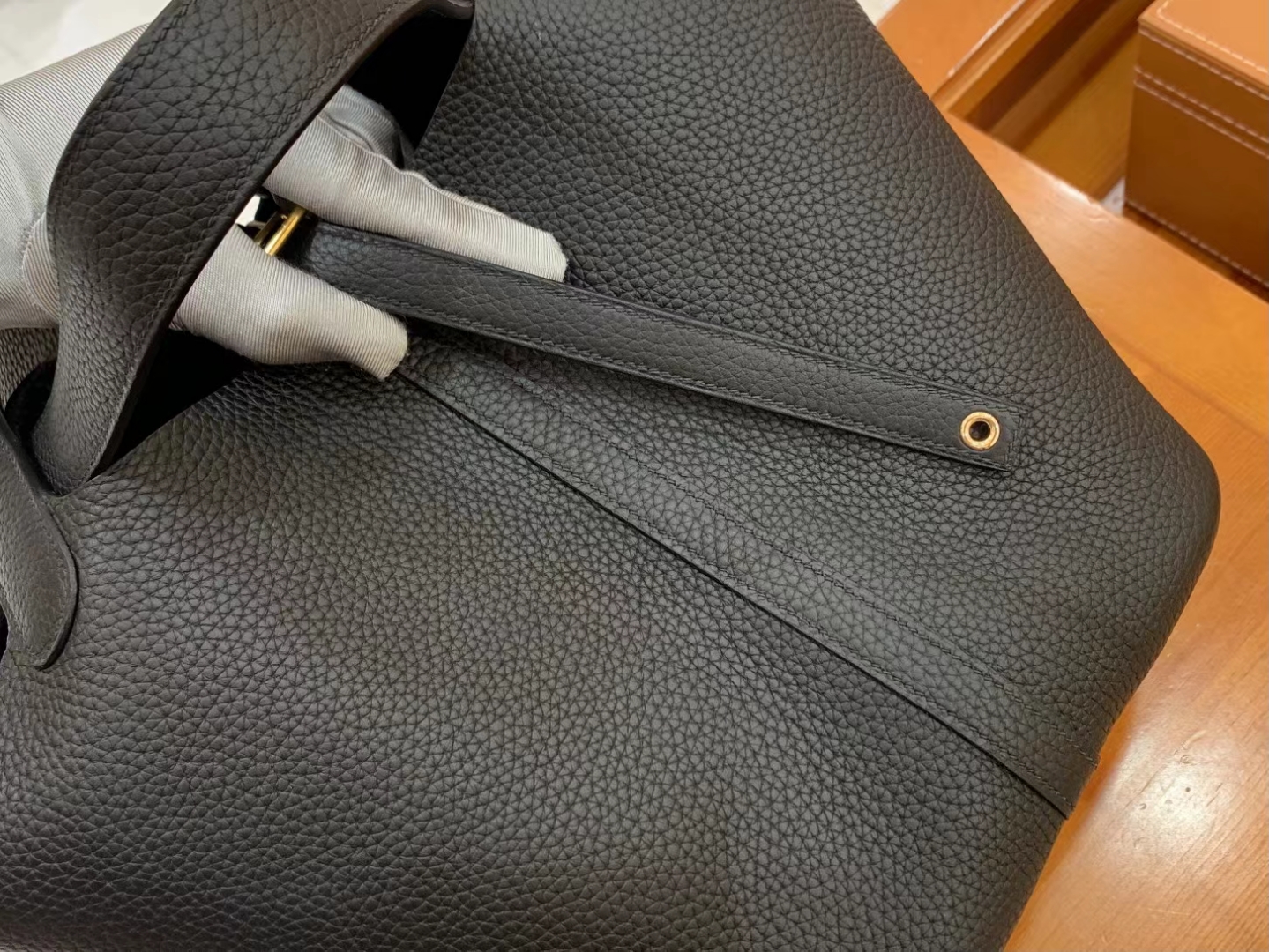 Hermès（爱马仕）Picotin 菜篮子 经典黑 进口TC大牛皮 金扣 22cm 原版蜜蜡线 顶级手缝