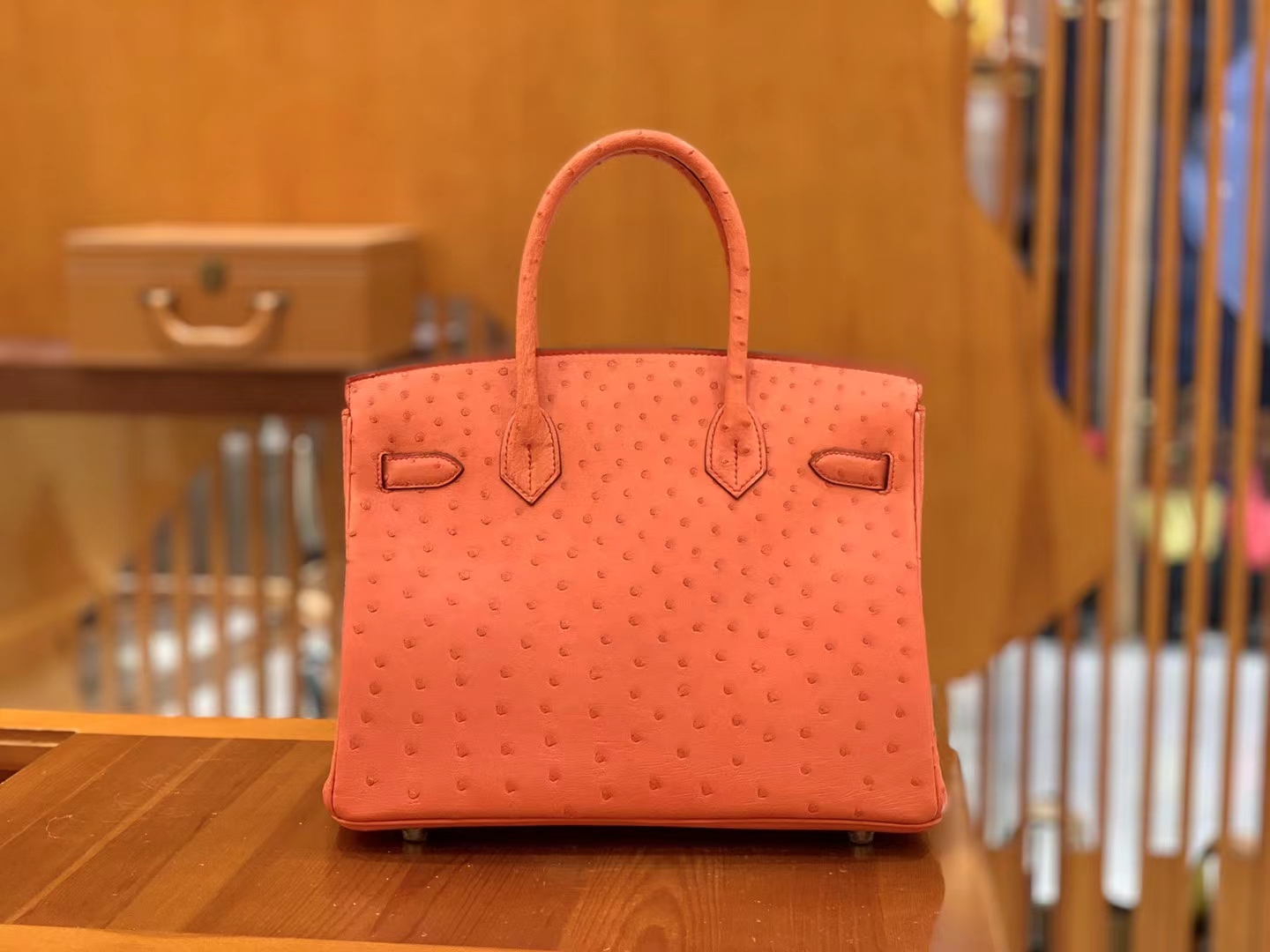 Hermès（爱马仕）Birkin 铂金包  南非KK级鸵鸟皮 德克萨斯粉 银扣 30cm 原版蜜蜡线 顶级手缝
