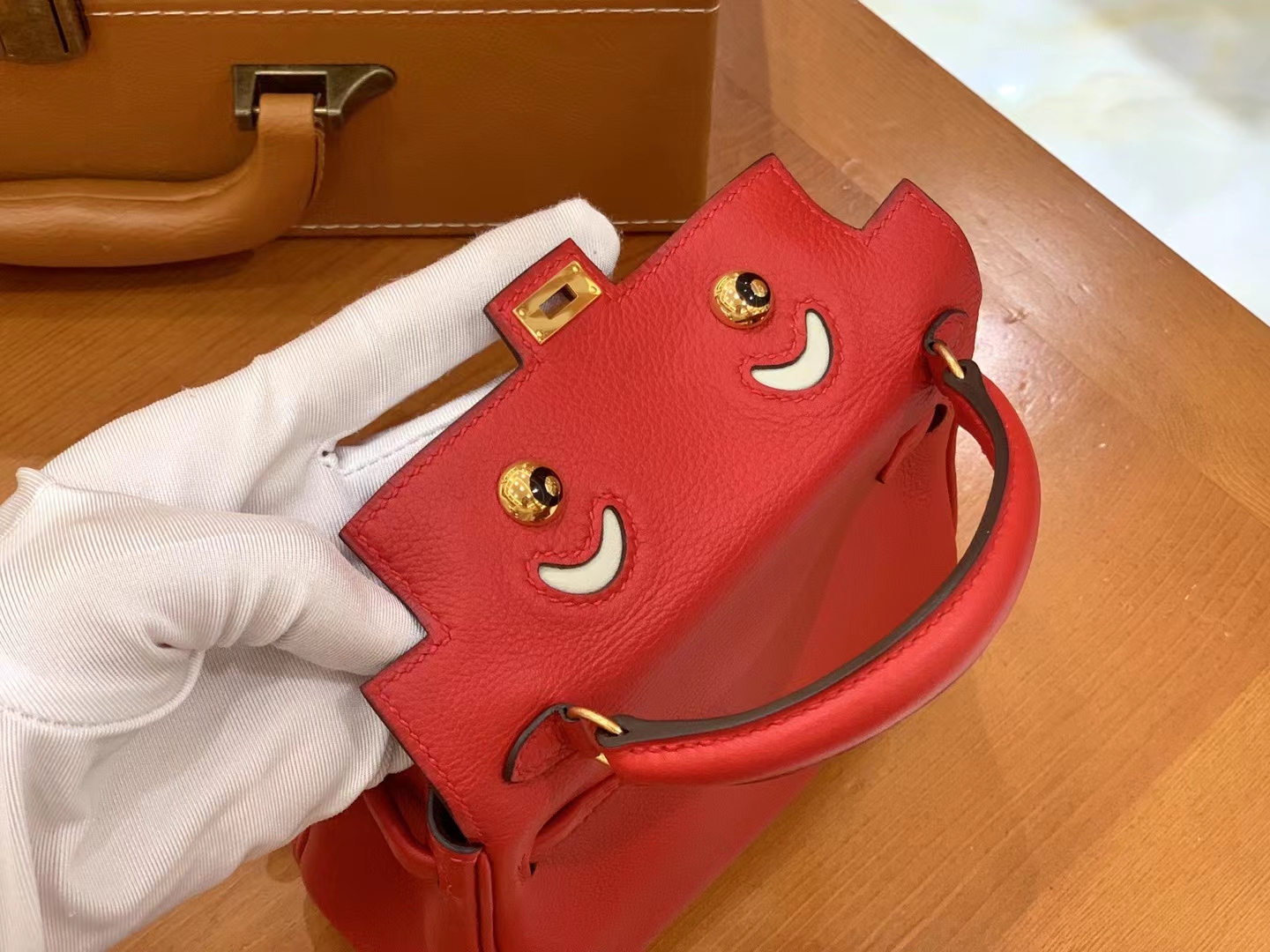 Hermès（爱马仕）Kelly doll 娃娃包 国旗红 进口swift皮 蜡线手缝