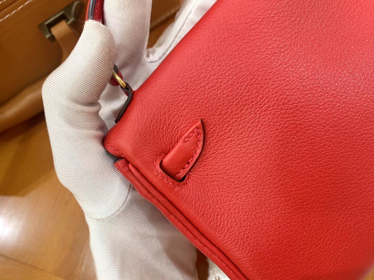 Hermès（爱马仕）Kelly doll 娃娃包 国旗红 进口swift皮 蜡线手缝