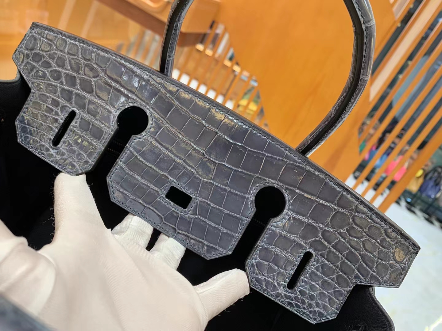 Hermès（爱马仕）Birkin 铂金包 牛仔蓝 一级尼罗鳄鱼皮 金扣 30cm 原版蜜蜡线 顶级手缝