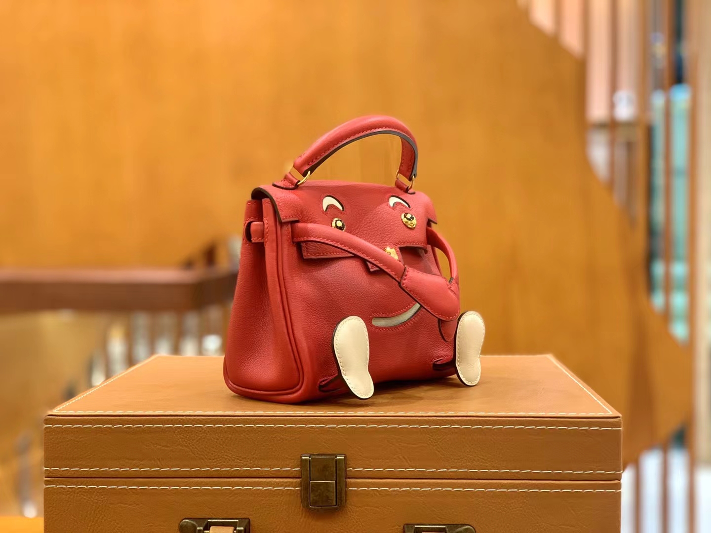 Hermès（爱马仕）Kelly doll 娃娃包 国旗红 进口swift皮 蜡线手缝