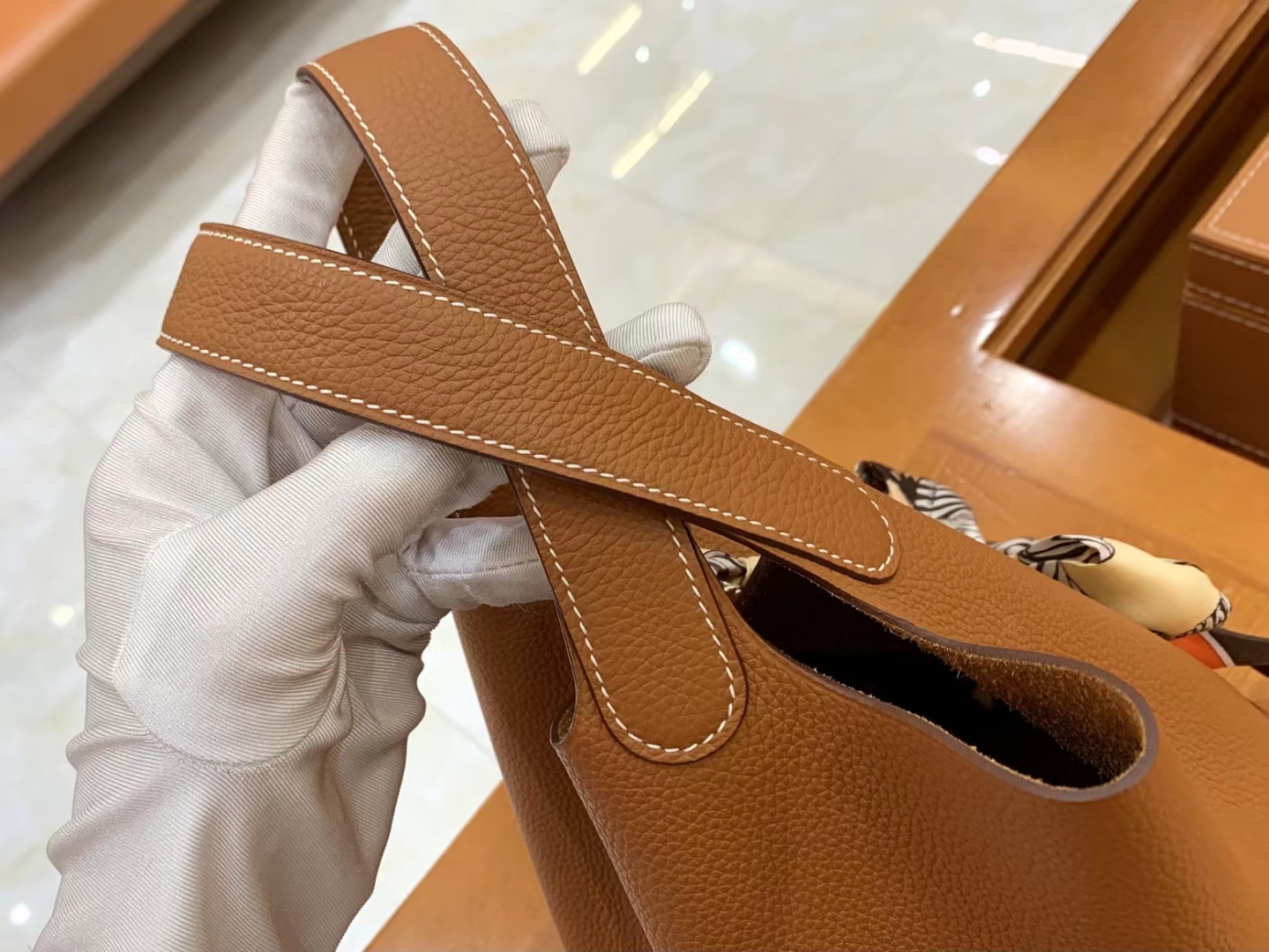 Hermès（爱马仕）Picotin 菜篮子 金棕色 进口TC大牛皮 银扣 18cm 原版蜜蜡线 顶级手缝