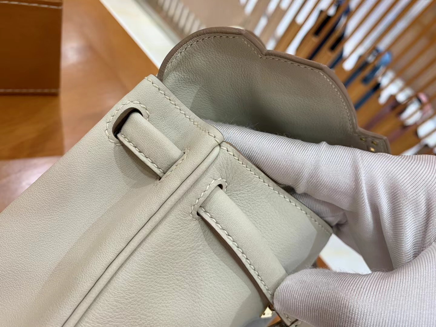 Hermès（爱马仕）Kelly doll 娃娃包 奶昔白 进口swift皮 蜡线手缝