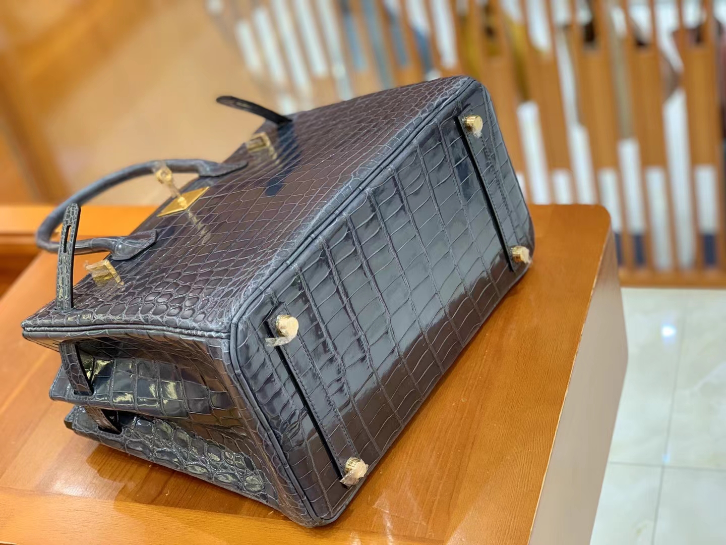 Hermès（爱马仕）Birkin 铂金包 牛仔蓝 一级尼罗鳄鱼皮 金扣 30cm 原版蜜蜡线 顶级手缝