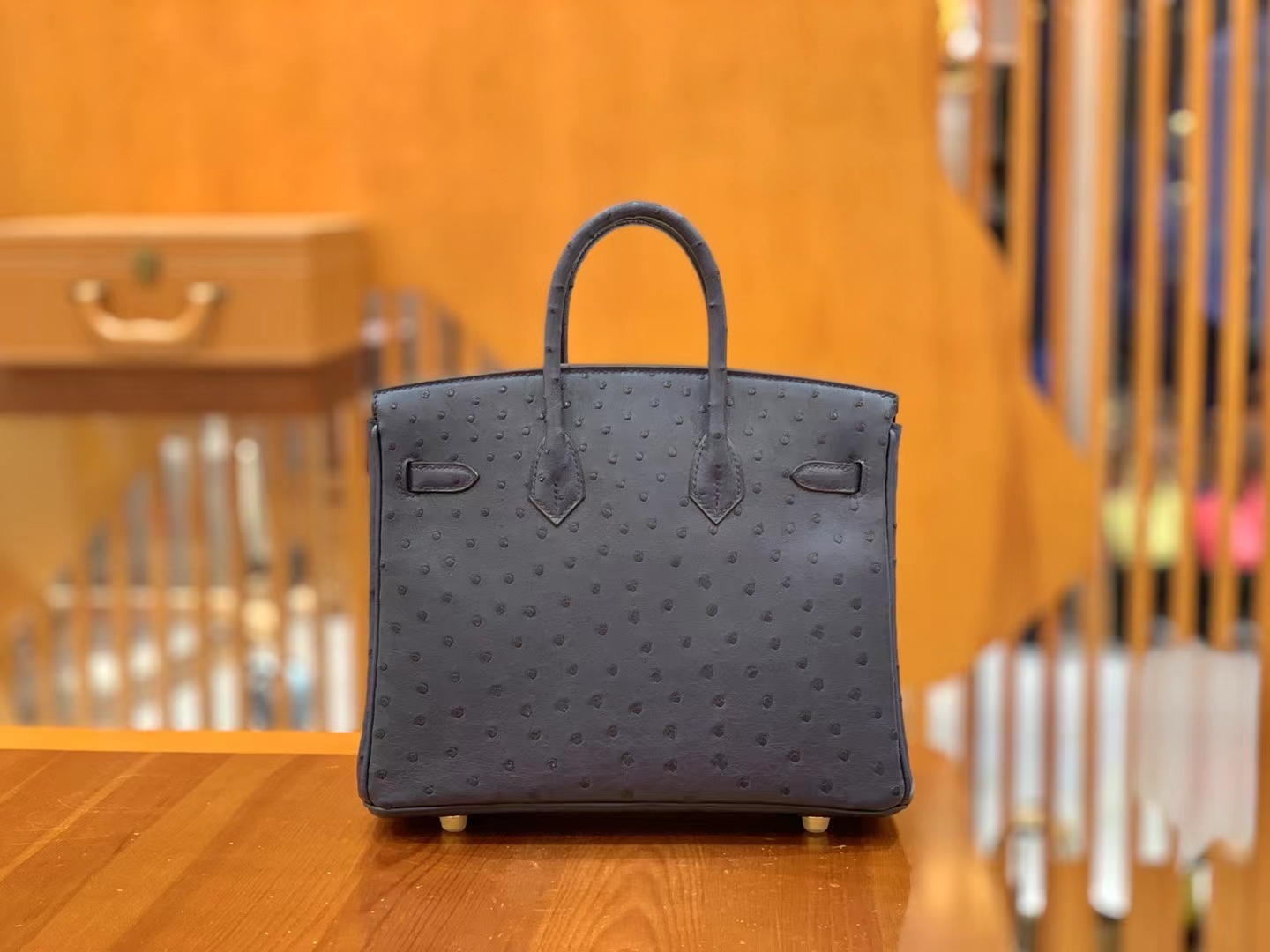 Hermès（爱马仕）Birkin 铂金包 马耳他蓝 南非KK级鸵鸟皮 金扣 25cm 原版蜜蜡线 顶级手缝