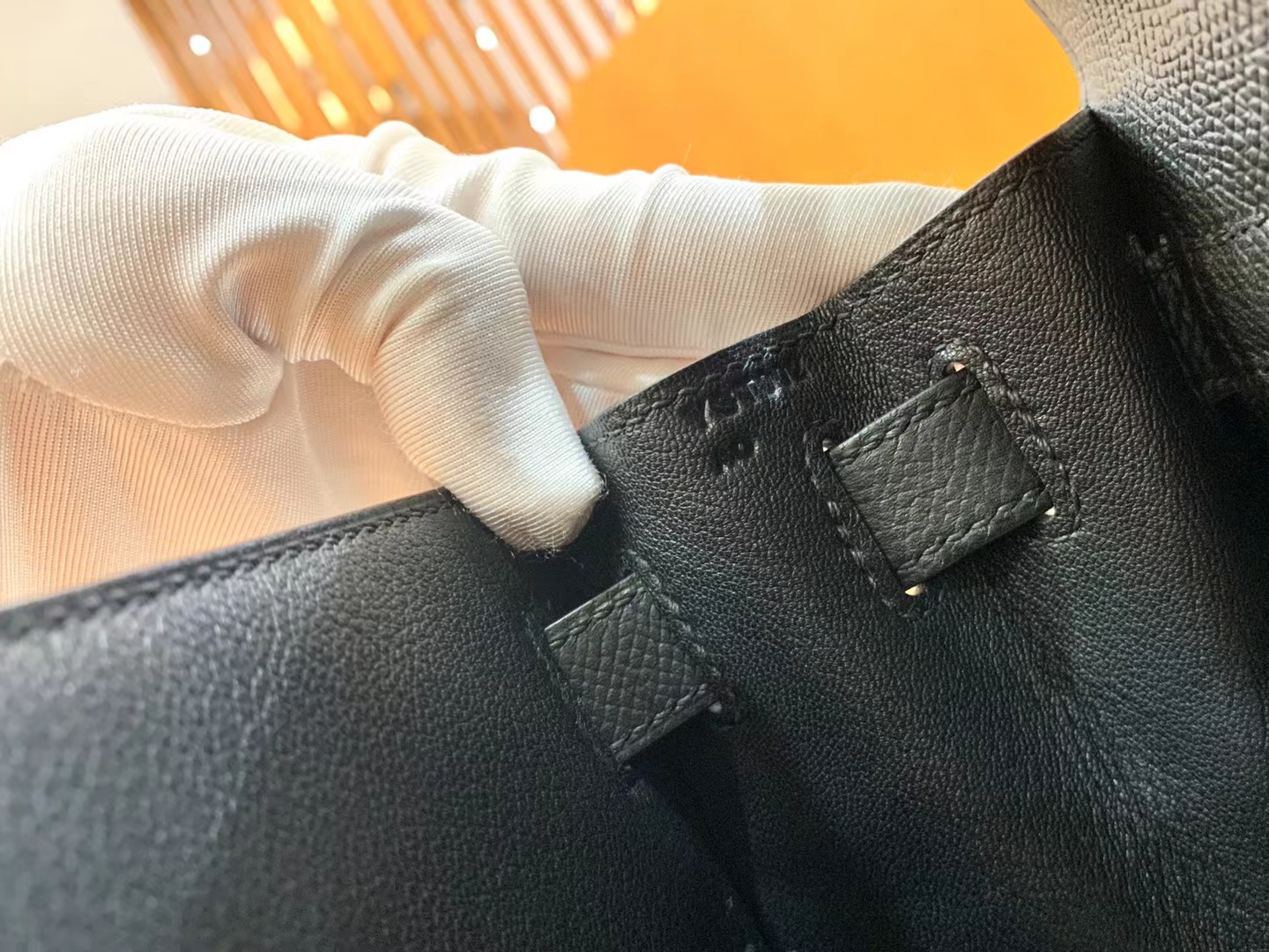 Hermès（爱马仕）Kelly 凯莉包 经典黑 Epsom小牛皮 银扣 28cm 原版蜜蜡线 顶级手缝