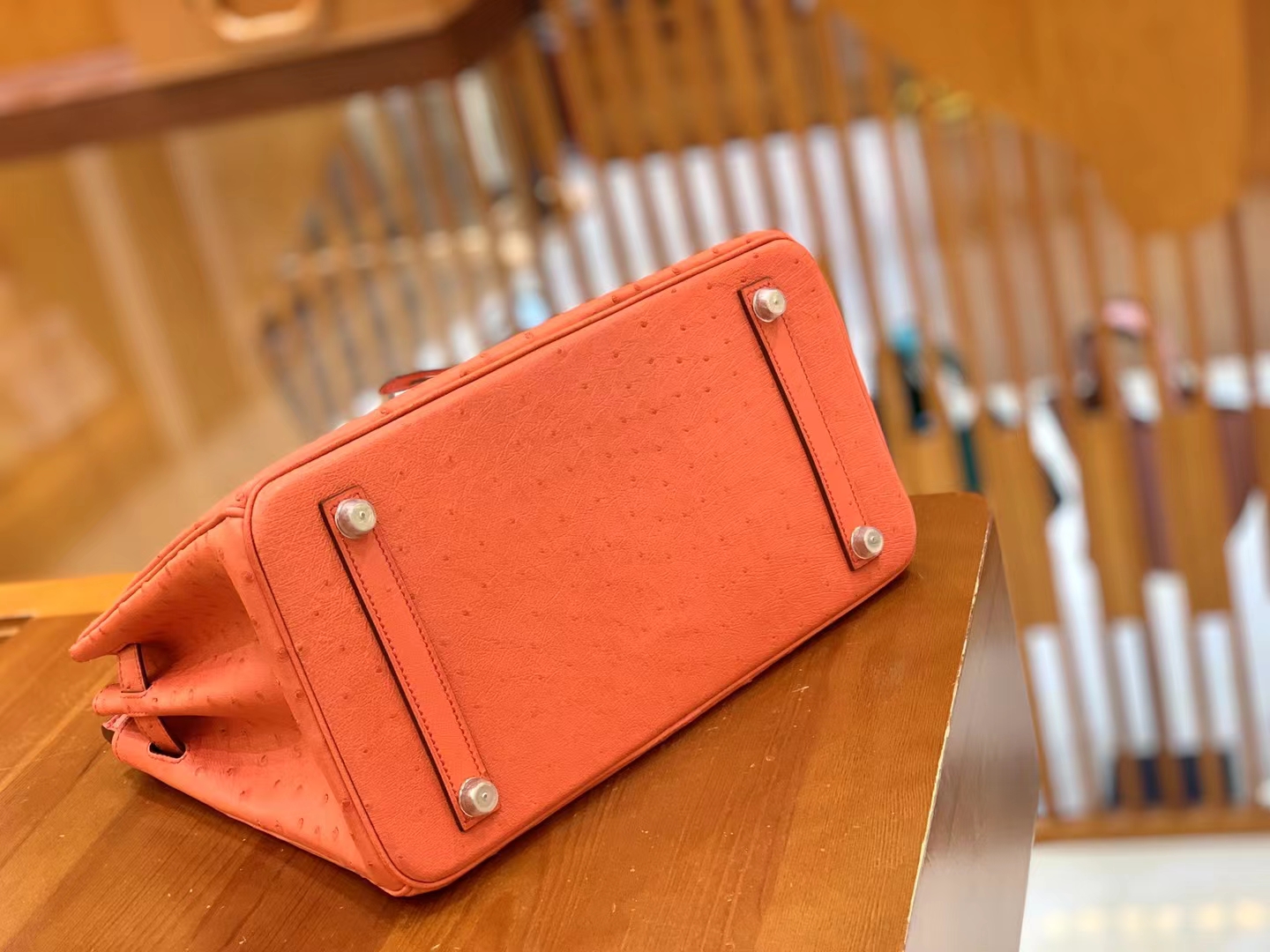 Hermès（爱马仕）Birkin 铂金包  南非KK级鸵鸟皮 德克萨斯粉 银扣 30cm 原版蜜蜡线 顶级手缝
