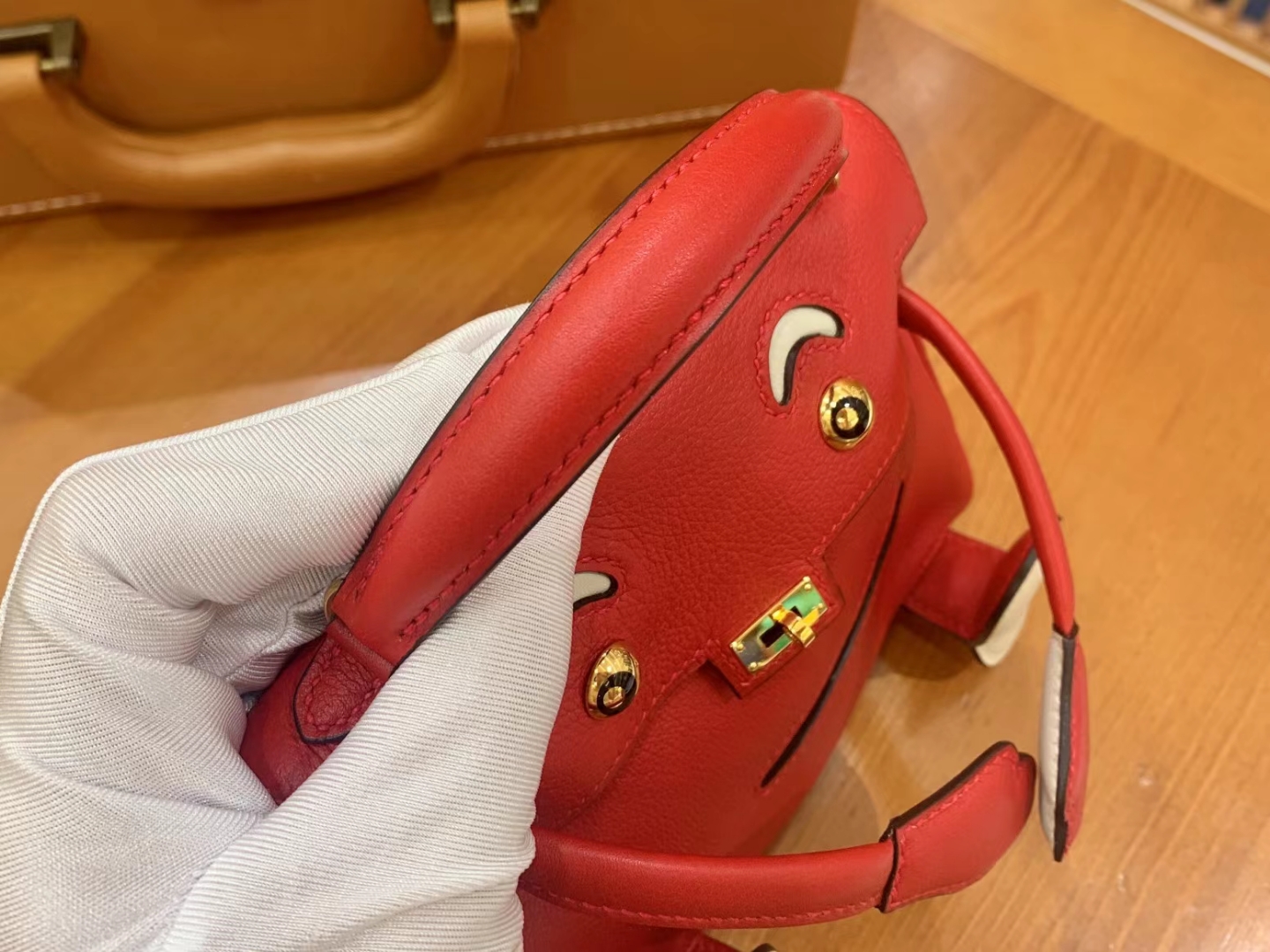 Hermès（爱马仕）Kelly doll 娃娃包 国旗红 进口swift皮 蜡线手缝