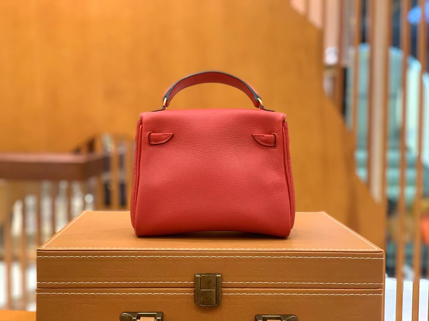 Hermès（爱马仕）Kelly doll 娃娃包 国旗红 进口swift皮 蜡线手缝