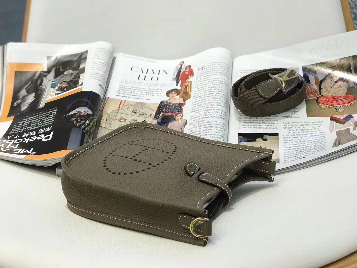 Hermès（爱马仕）Mini Evelyne 迷你 伊芙琳 大象灰 进口TC大牛皮 金扣 17cm 原版蜜蜡线 顶级手缝