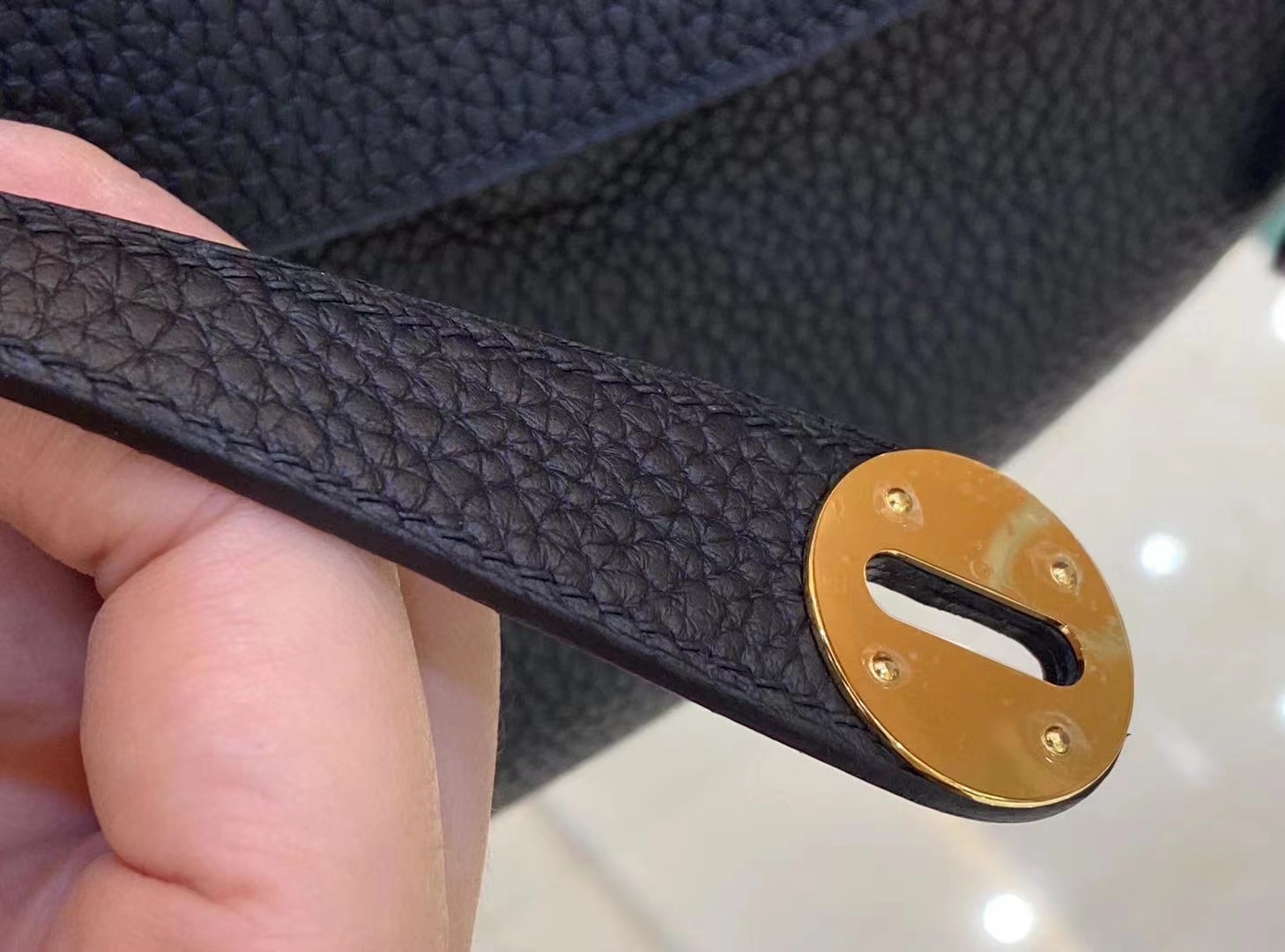 Hermès（爱马仕）Lindy 琳迪包 经典黑 进口TC大牛皮 金扣 26cm 原版蜜蜡线 顶级手缝